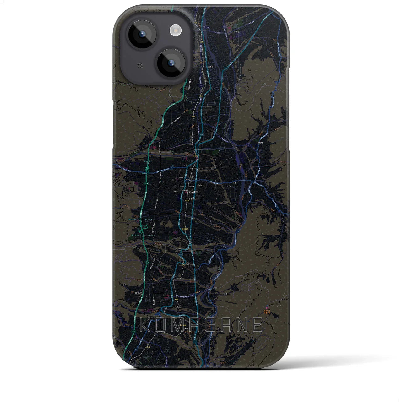 【駒ヶ根(長野県)】地図柄iPhoneケース(バックカバータイプ)