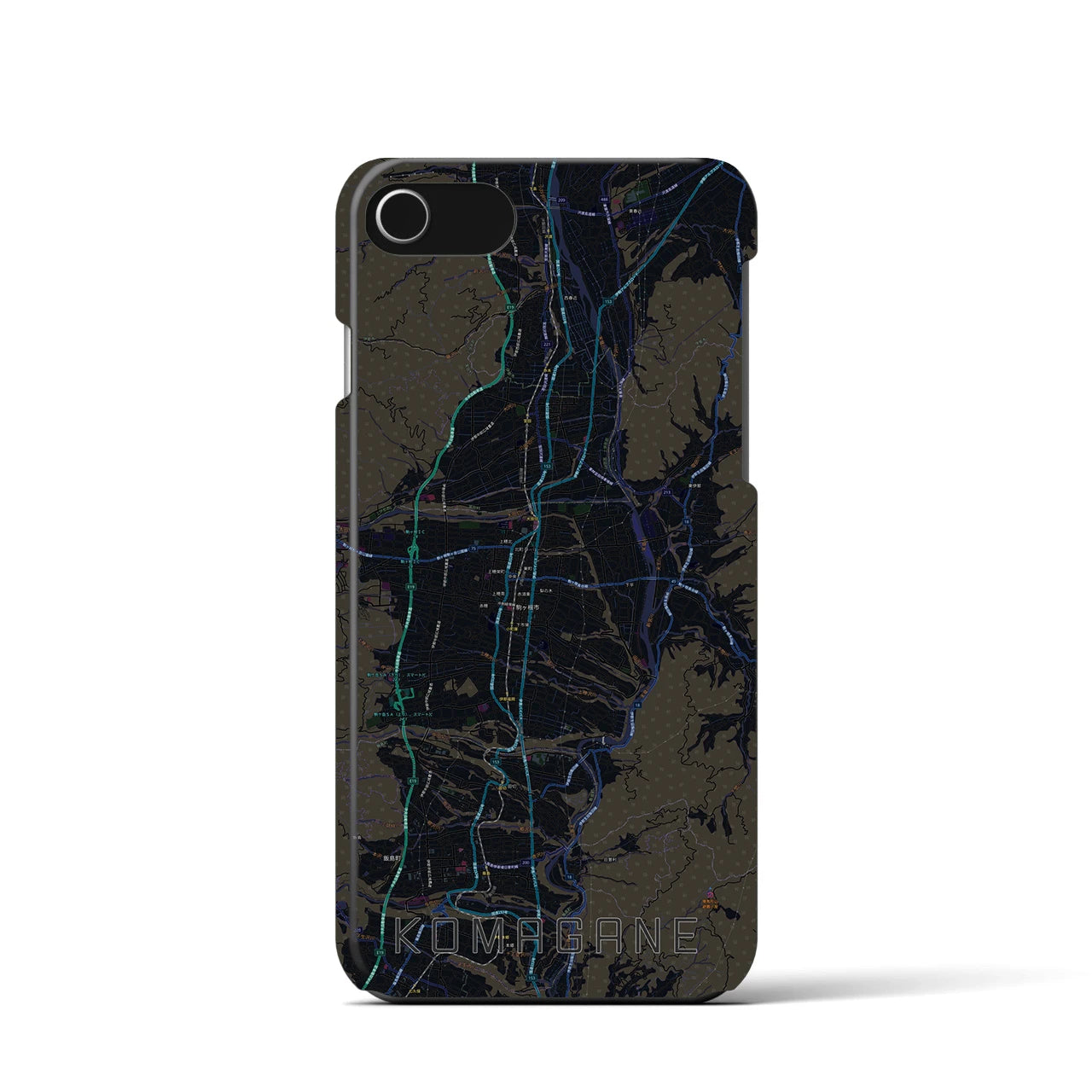 【駒ヶ根(長野県)】地図柄iPhoneケース(バックカバータイプ)