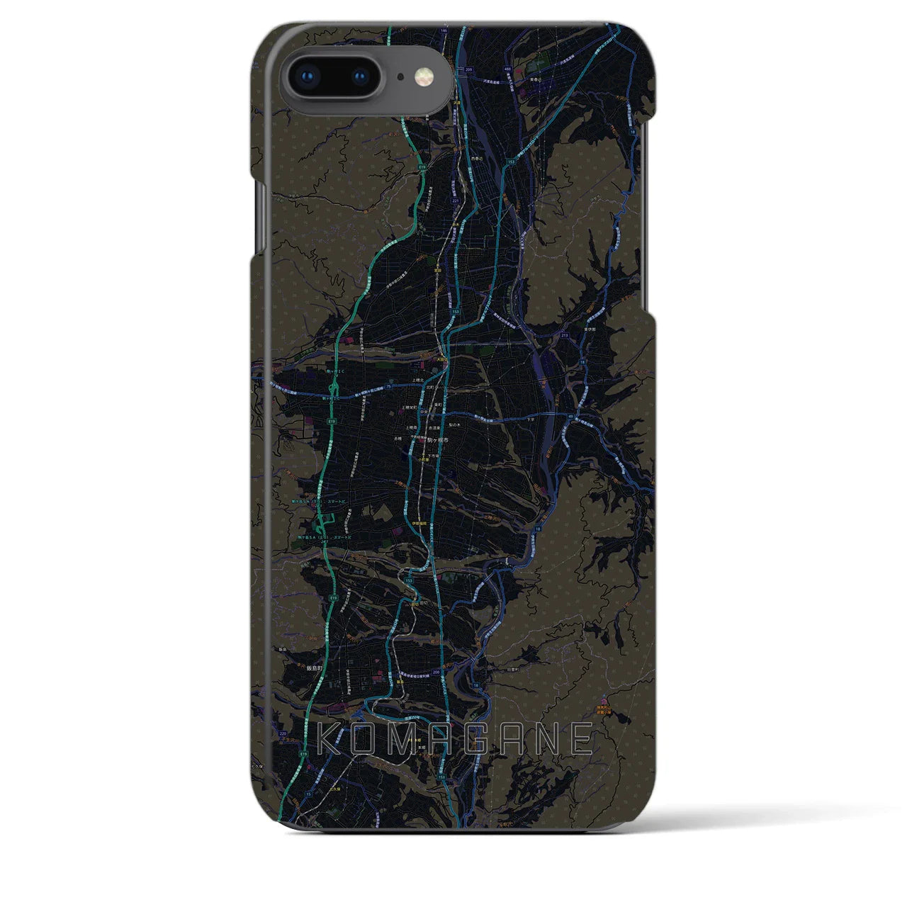 【駒ヶ根(長野県)】地図柄iPhoneケース(バックカバータイプ)