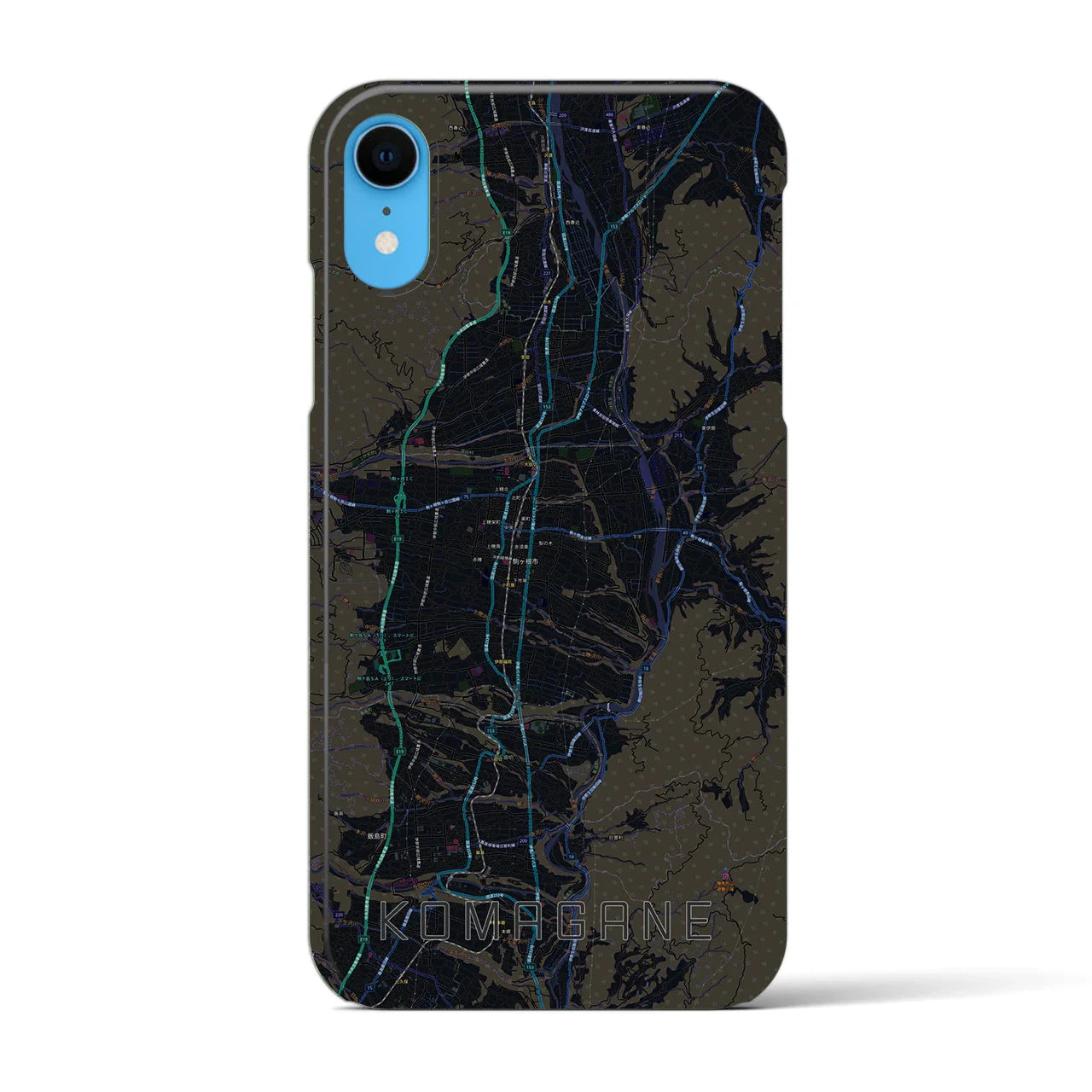 【駒ヶ根(長野県)】地図柄iPhoneケース(バックカバータイプ)