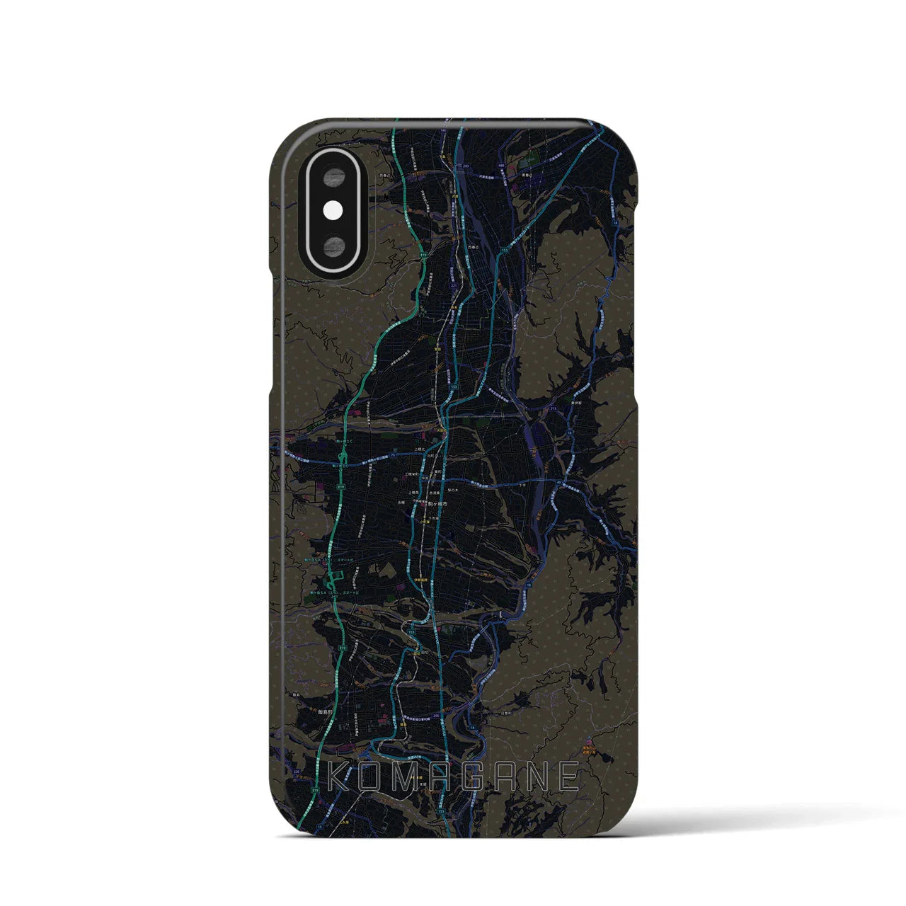 【駒ヶ根(長野県)】地図柄iPhoneケース(バックカバータイプ)