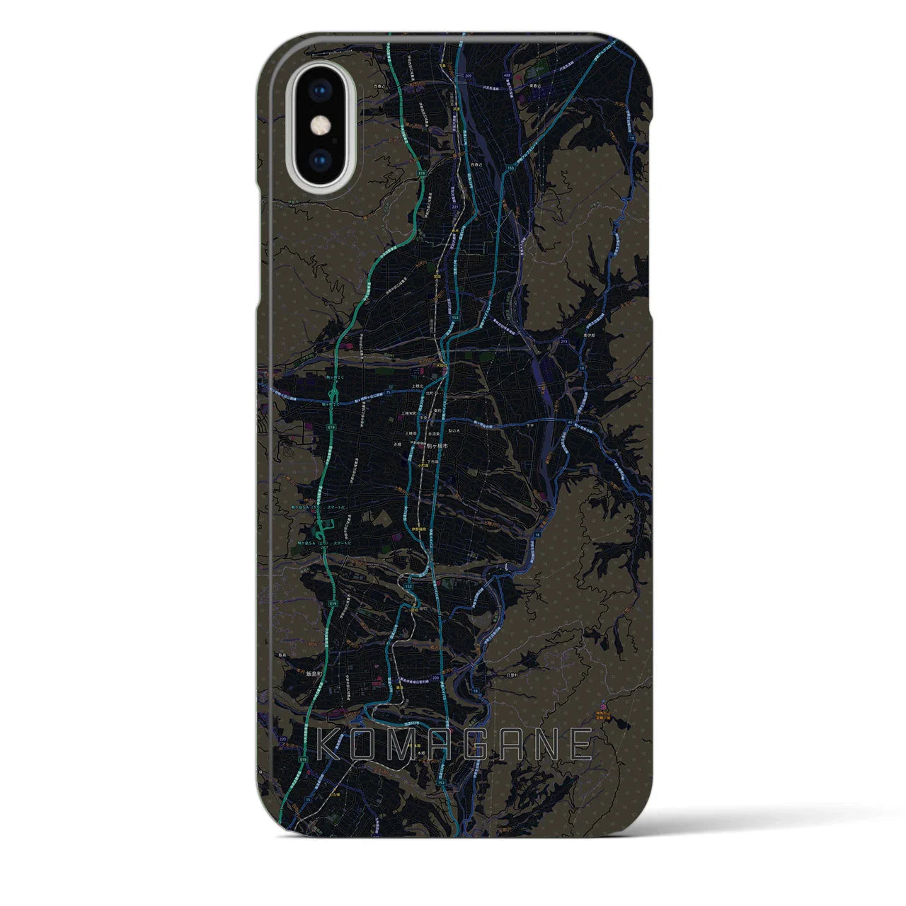 【駒ヶ根(長野県)】地図柄iPhoneケース(バックカバータイプ)