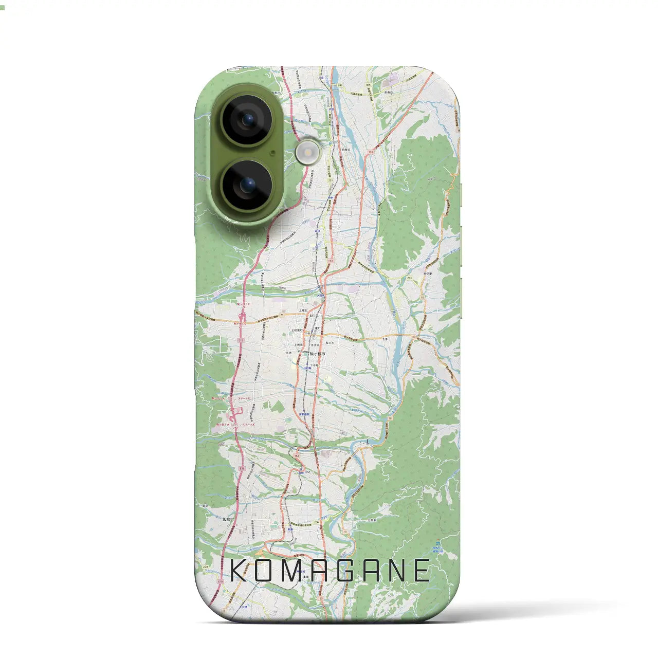 【駒ヶ根(長野県)】地図柄iPhoneケース(バックカバータイプ)ブラック・iPhone 17 Pro Max 用