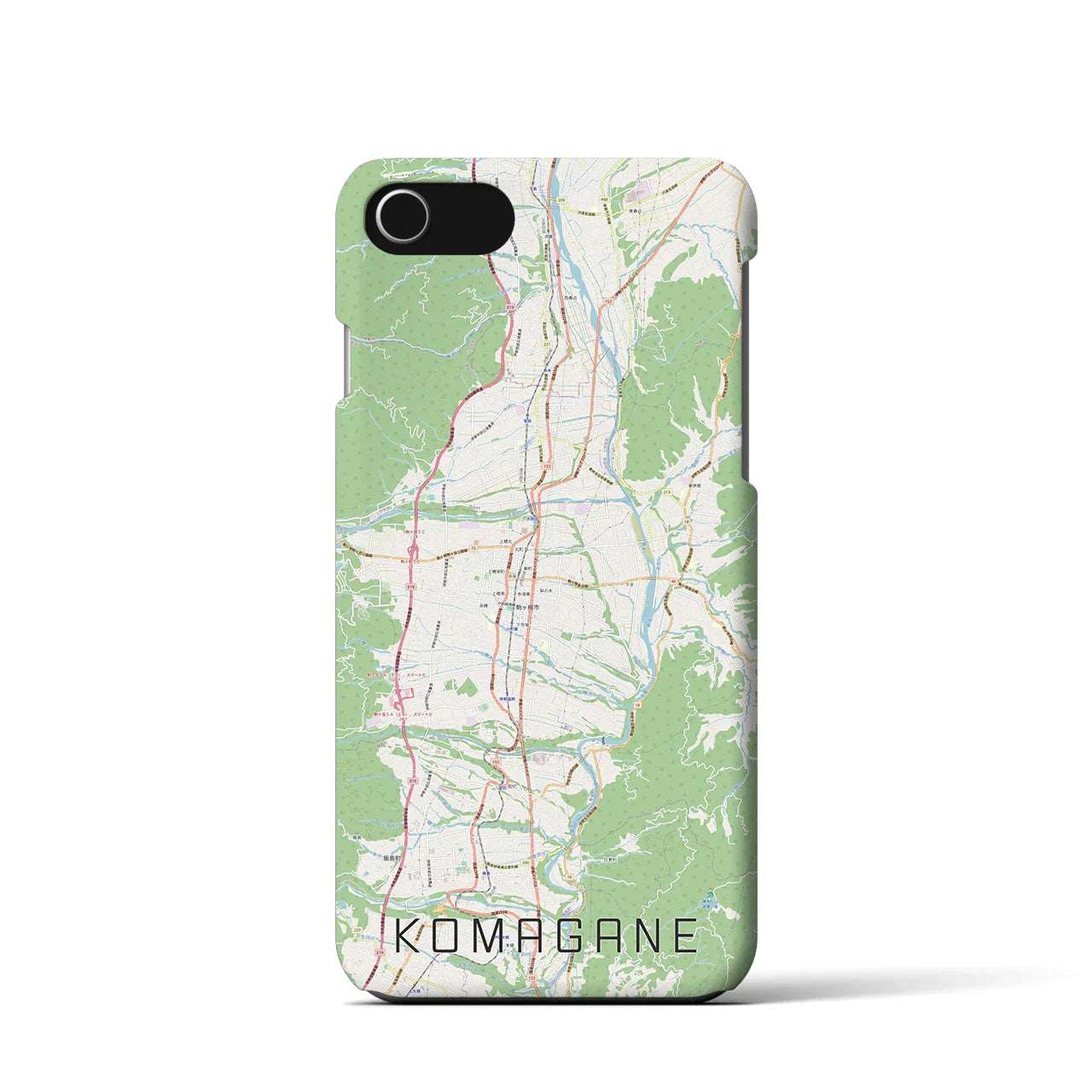 【駒ヶ根(長野県)】地図柄iPhoneケース(バックカバータイプ)