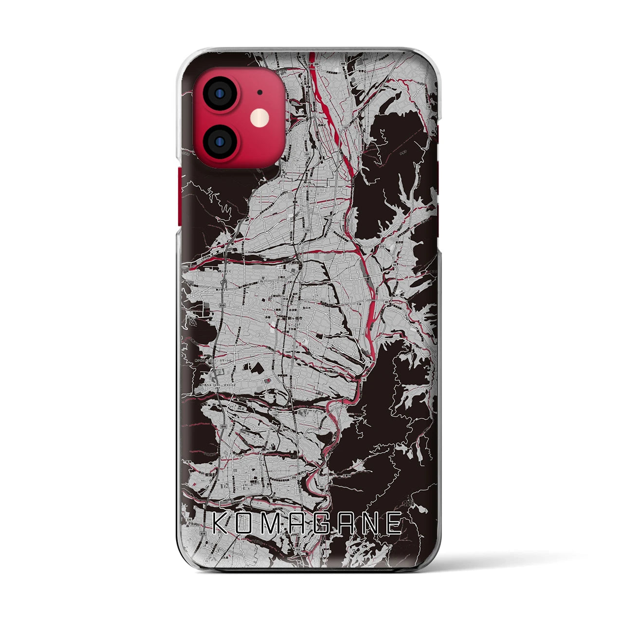 【駒ヶ根(長野県)】地図柄iPhoneケース(クリアタイプ)