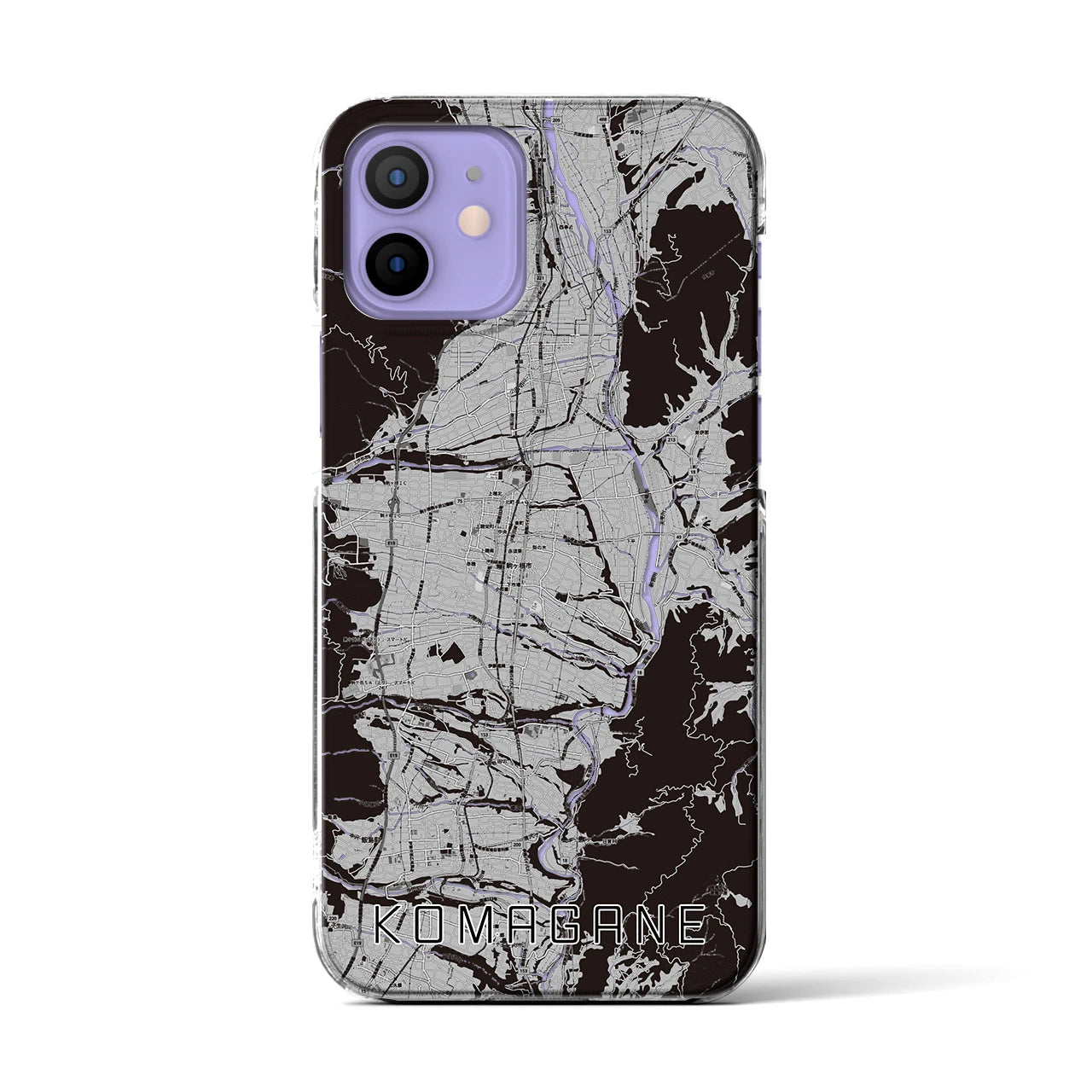 【駒ヶ根(長野県)】地図柄iPhoneケース(クリアタイプ)