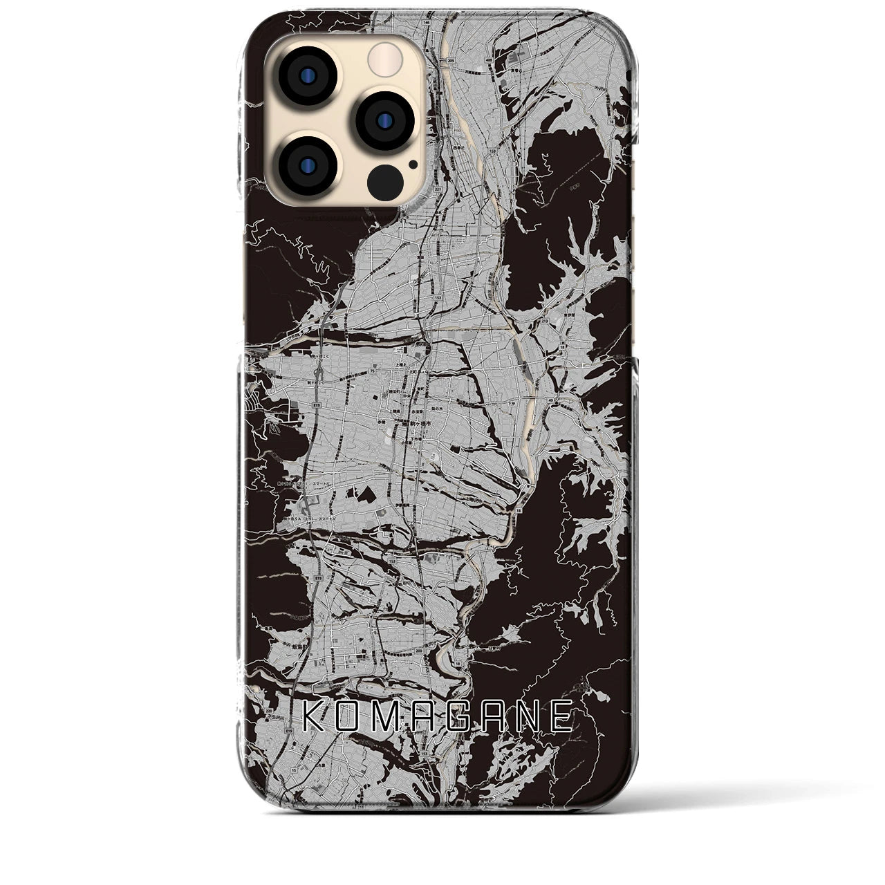 【駒ヶ根(長野県)】地図柄iPhoneケース(クリアタイプ)