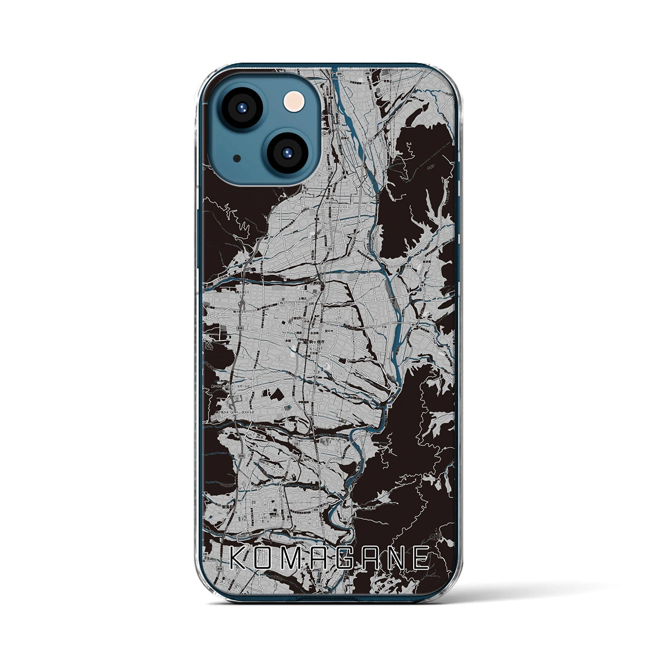 【駒ヶ根(長野県)】地図柄iPhoneケース(クリアタイプ)