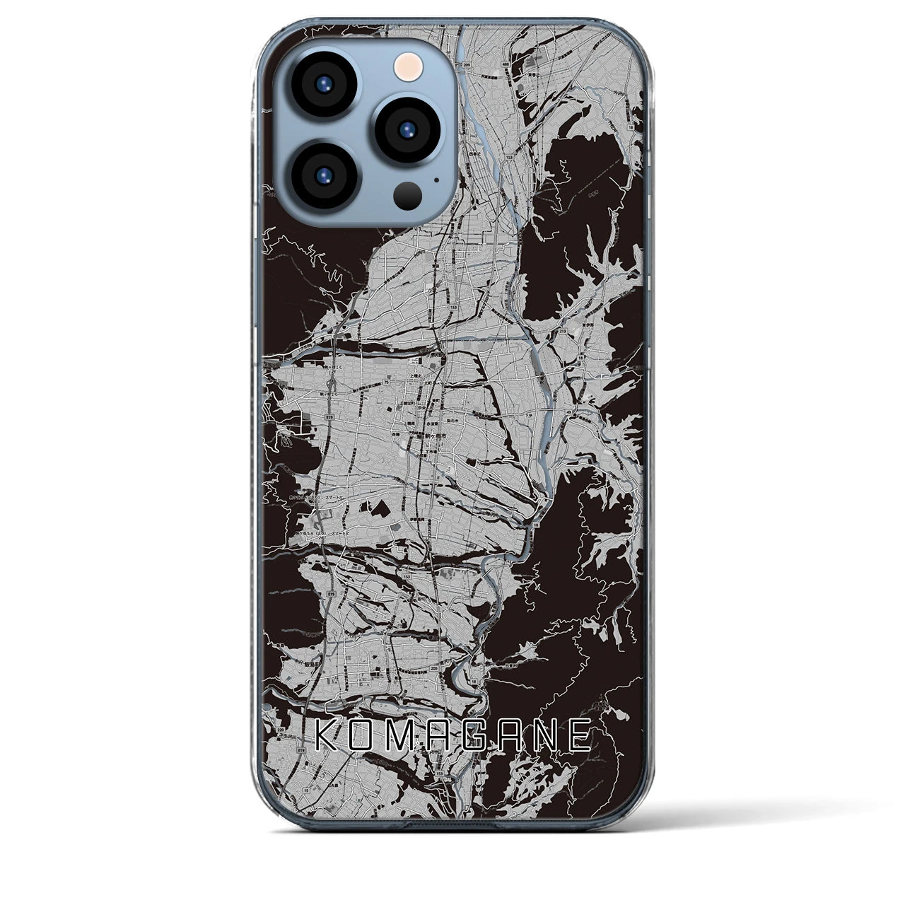 【駒ヶ根(長野県)】地図柄iPhoneケース(クリアタイプ)