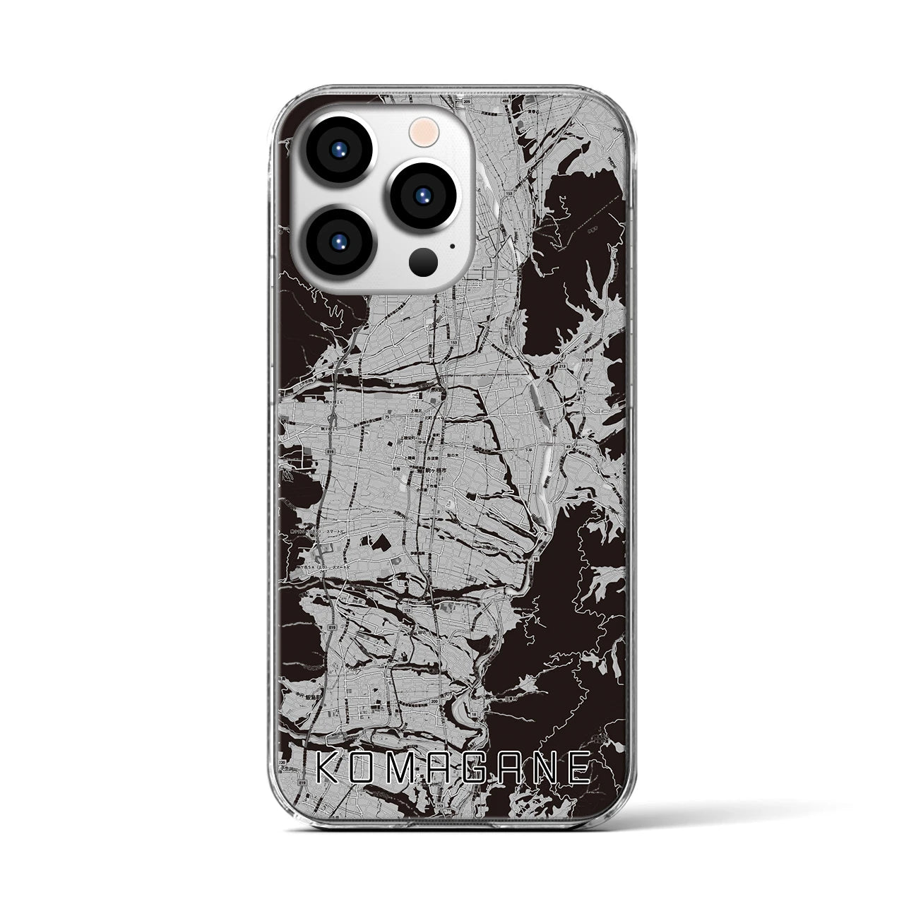 【駒ヶ根(長野県)】地図柄iPhoneケース(クリアタイプ)