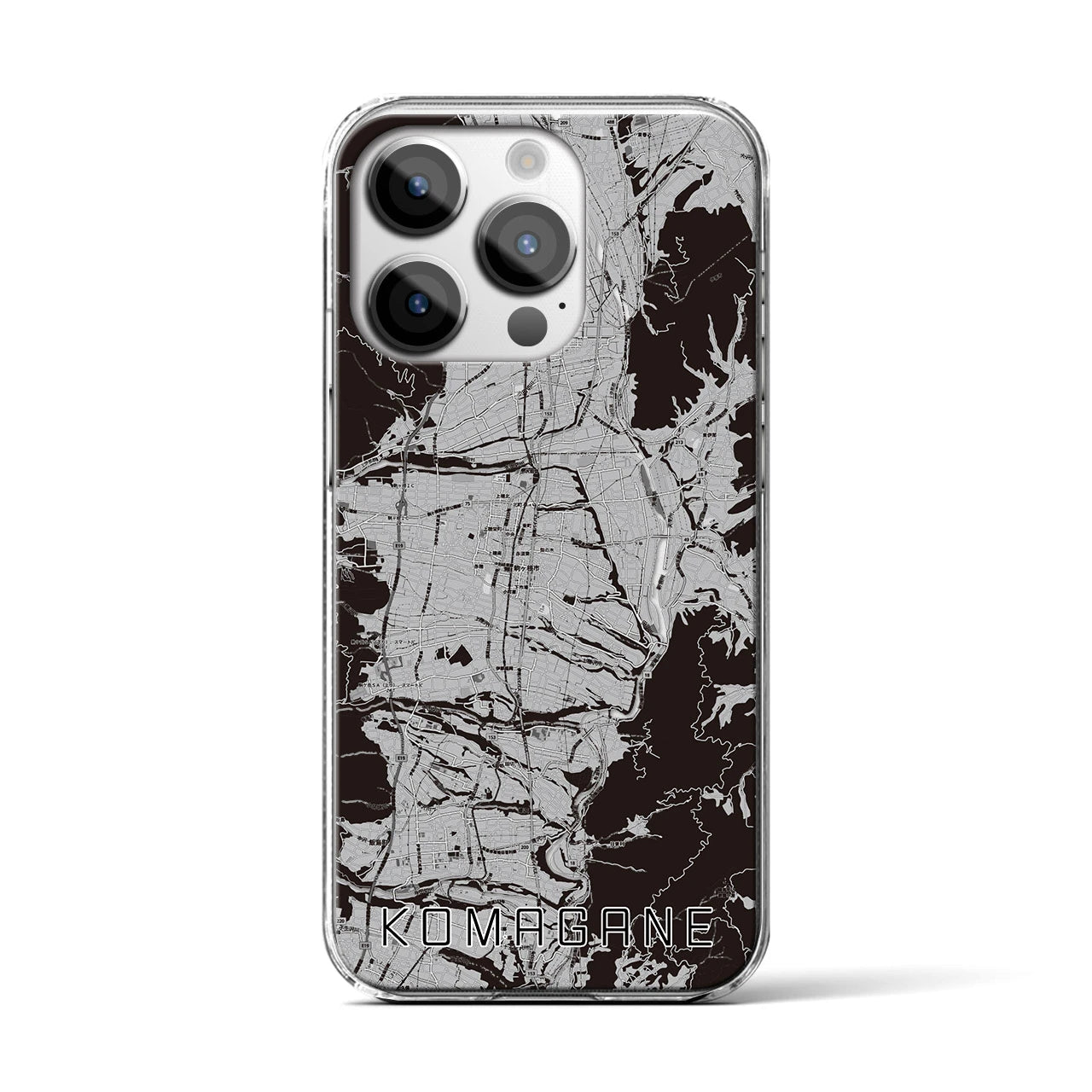 【駒ヶ根(長野県)】地図柄iPhoneケース(クリアタイプ)