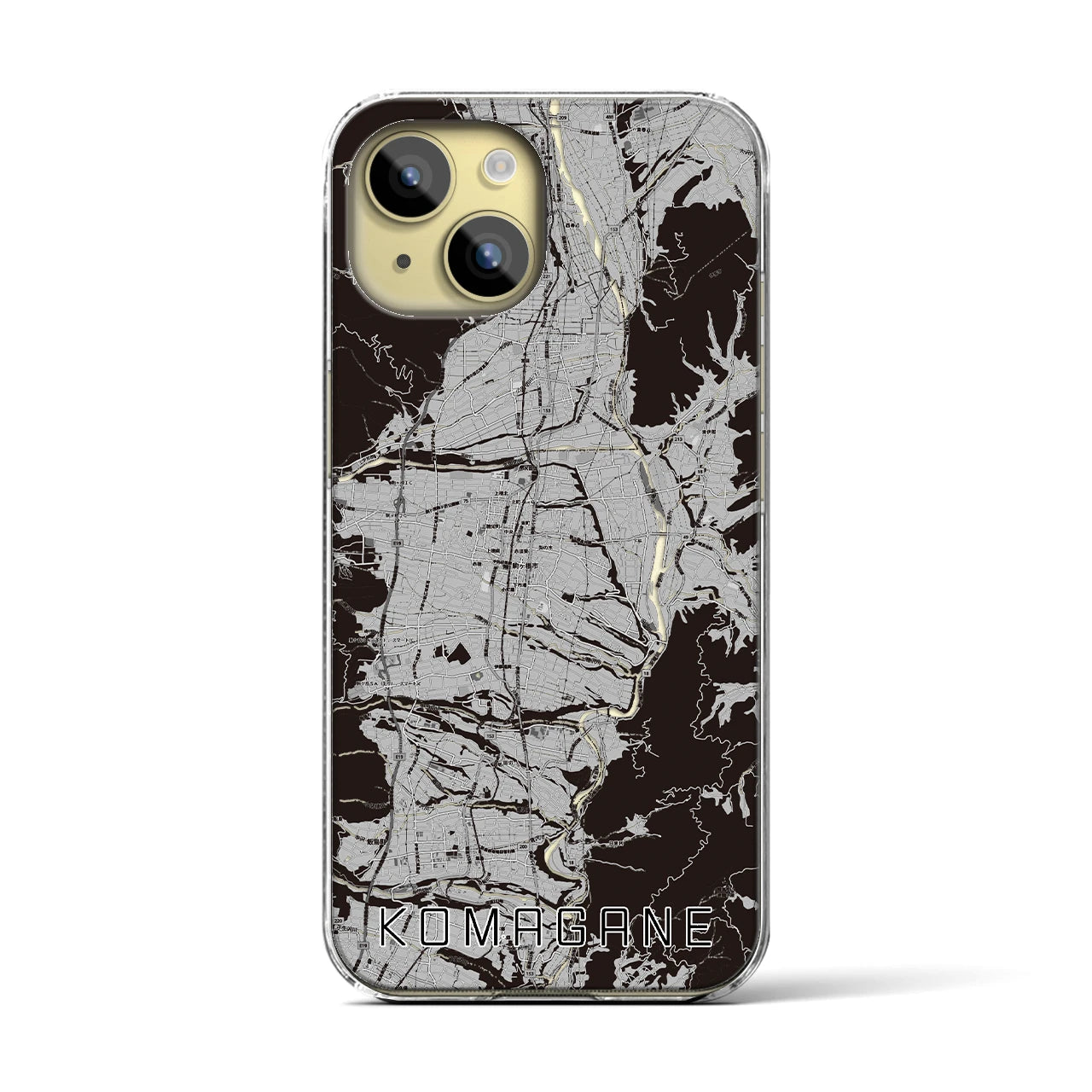 【駒ヶ根(長野県)】地図柄iPhoneケース(クリアタイプ)