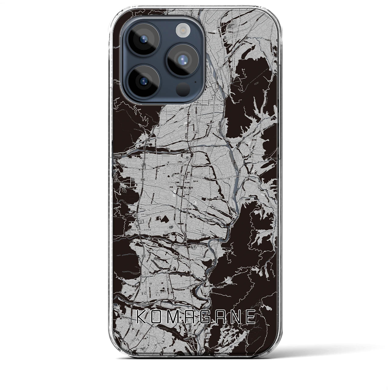 【駒ヶ根(長野県)】地図柄iPhoneケース(クリアタイプ)