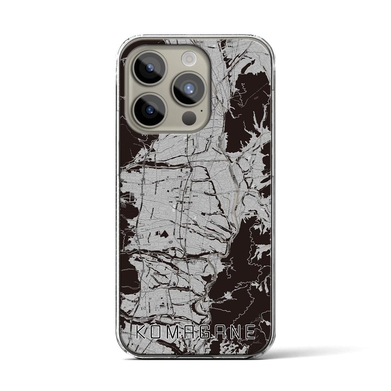 【駒ヶ根(長野県)】地図柄iPhoneケース(クリアタイプ)