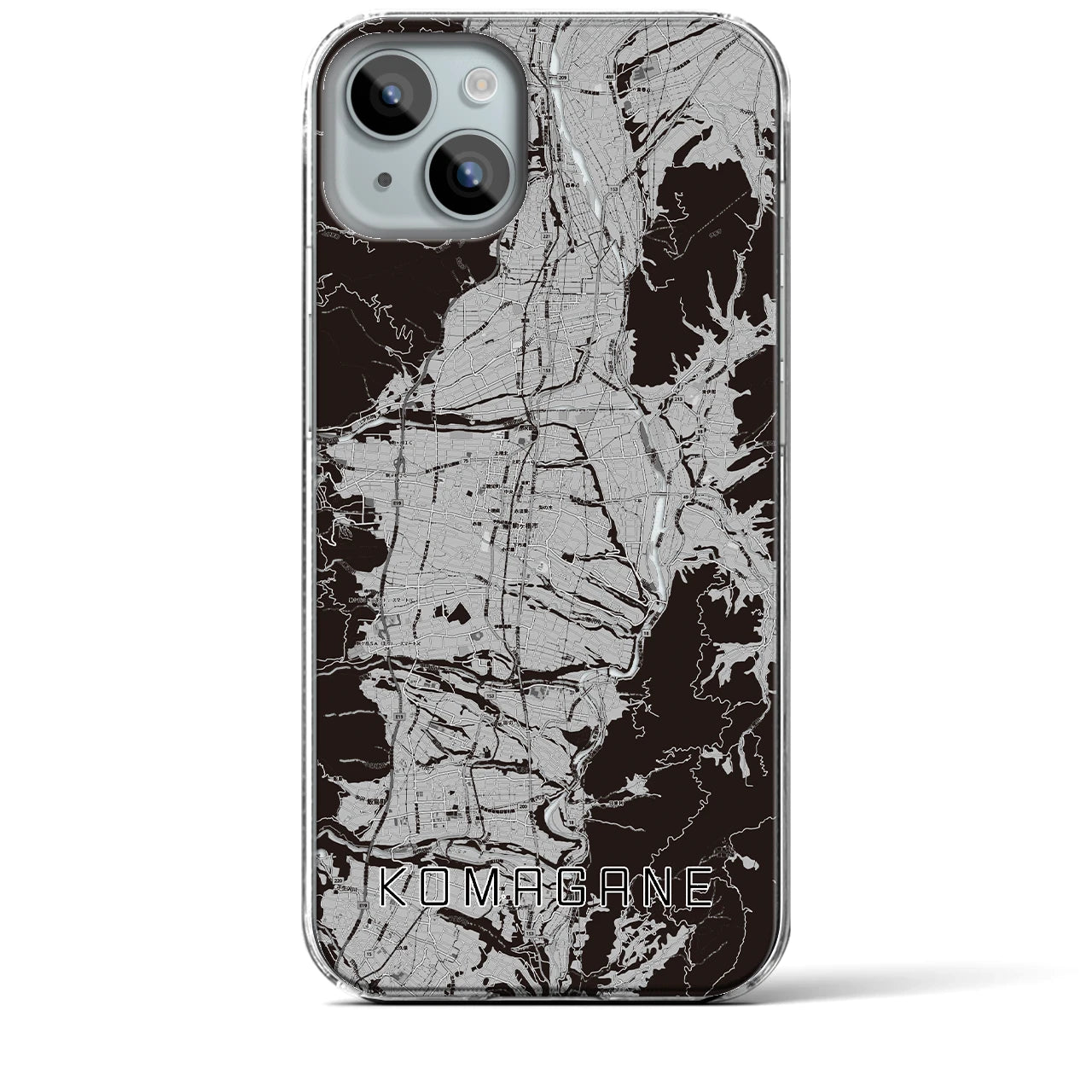 【駒ヶ根(長野県)】地図柄iPhoneケース(クリアタイプ)