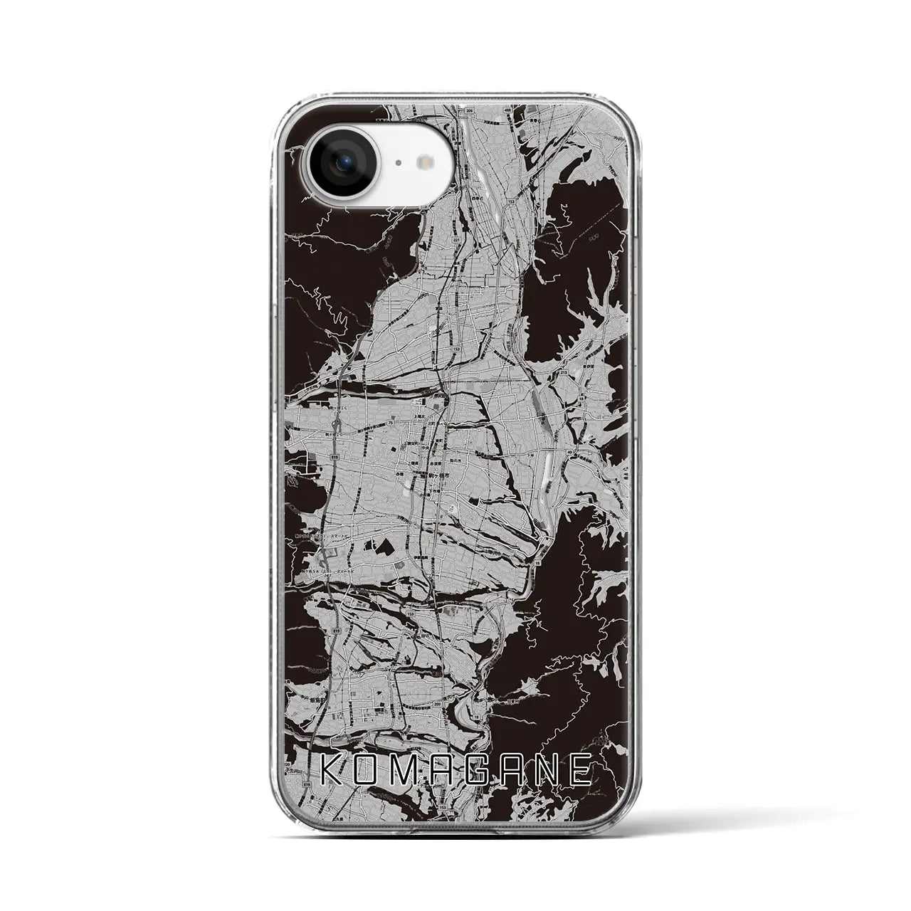 【駒ヶ根(長野県)】地図柄iPhoneケース(クリアタイプ)