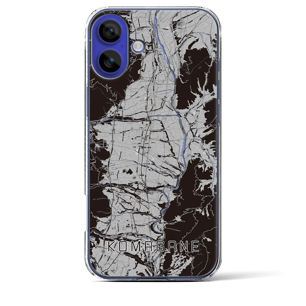 【駒ヶ根(長野県)】地図柄iPhoneケース(クリアタイプ)