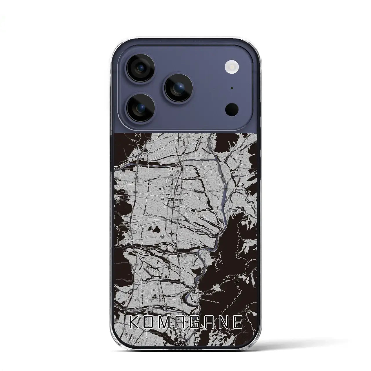 【駒ヶ根(長野県)】地図柄iPhoneケース(クリアタイプ)