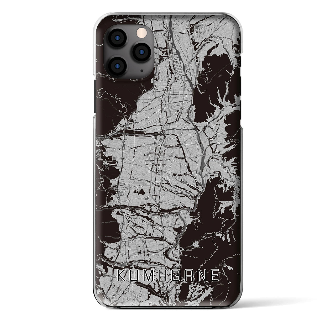 【駒ヶ根(長野県)】地図柄iPhoneケース(クリアタイプ)