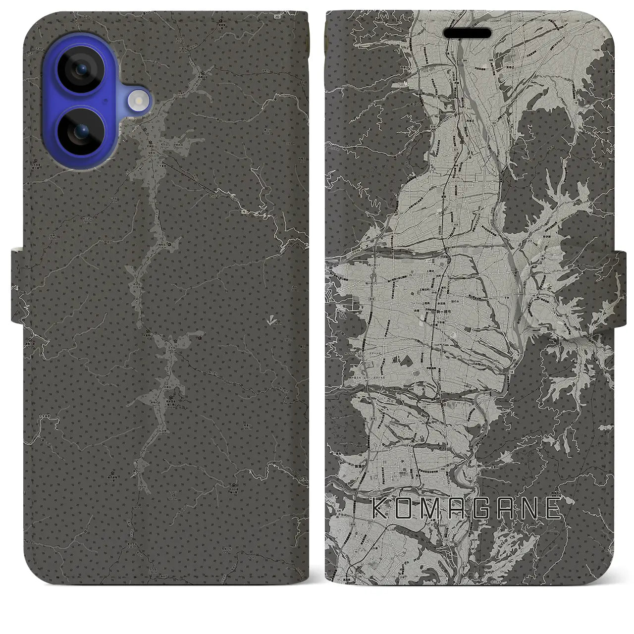 【駒ヶ根(長野県)】地図柄iPhoneケース(手帳タイプ)