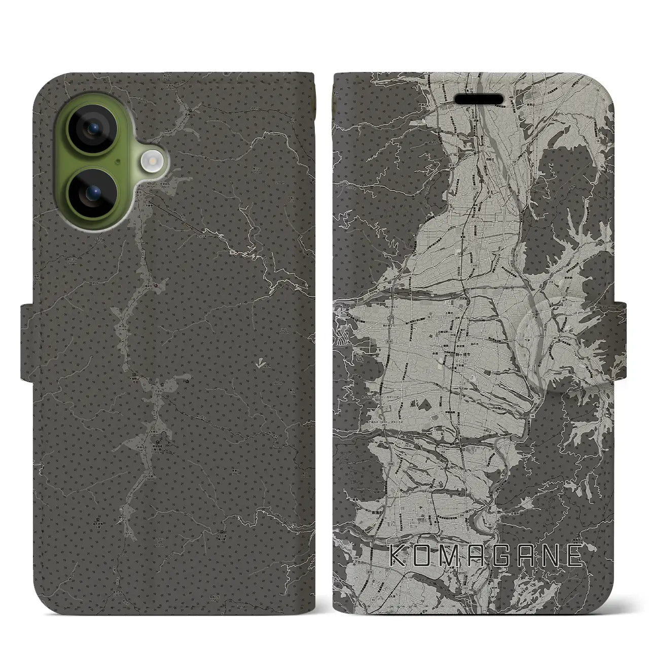 【駒ヶ根(長野県)】地図柄iPhoneケース(手帳タイプ)