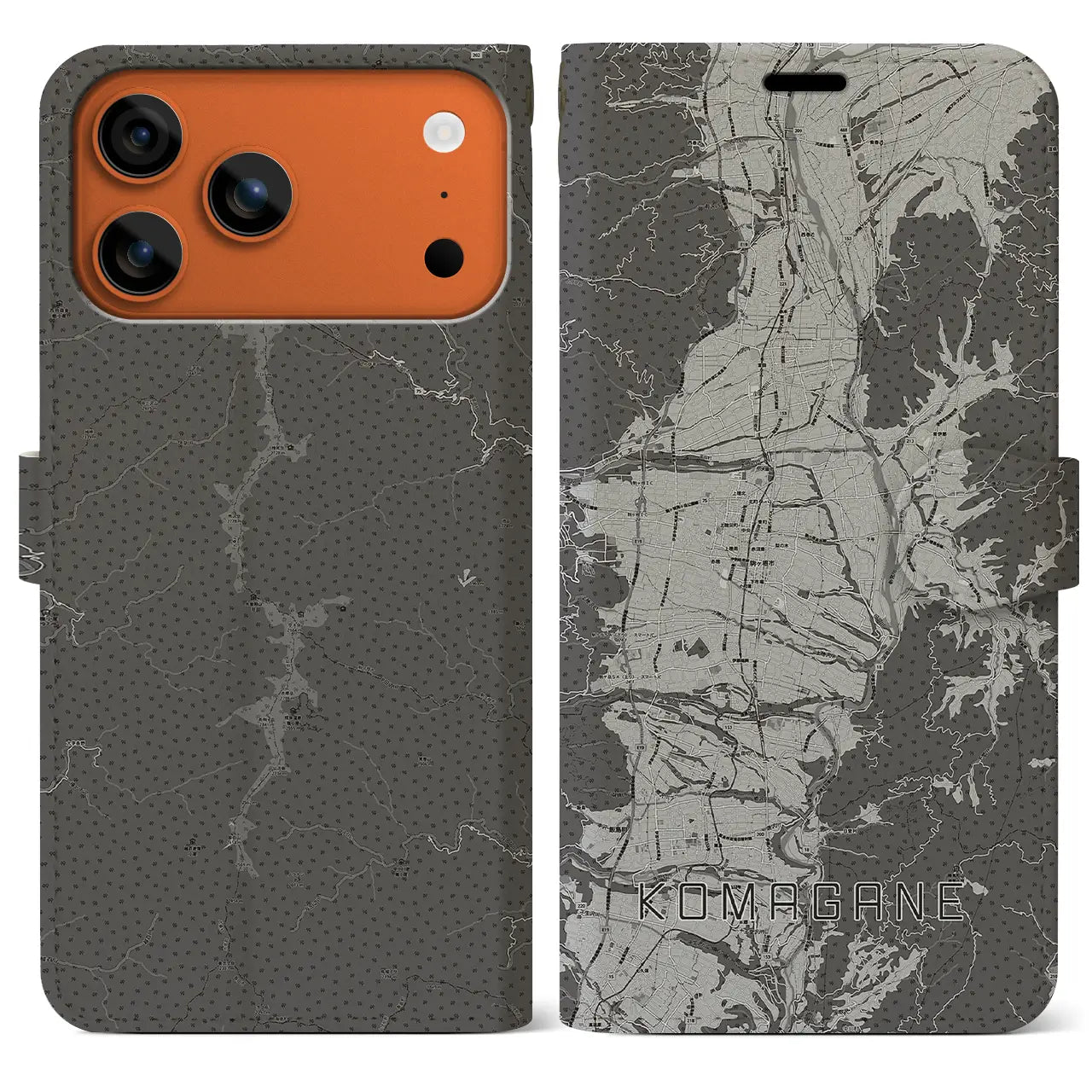 【駒ヶ根(長野県)】地図柄iPhoneケース(手帳タイプ)