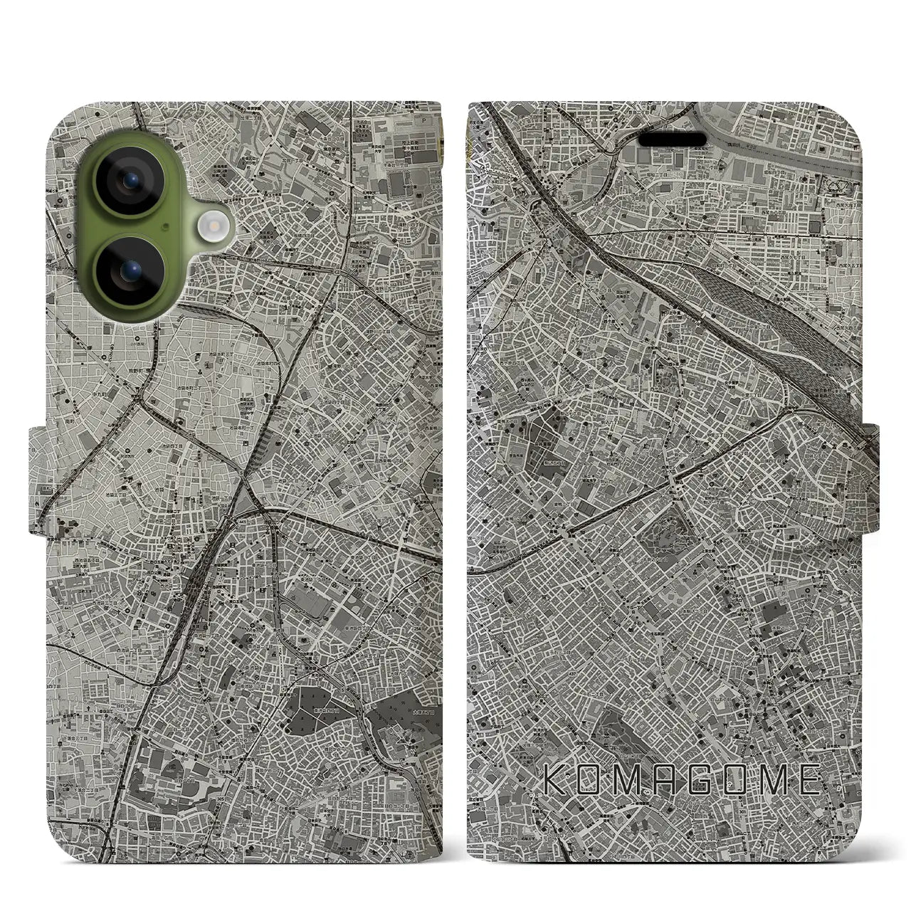 【駒込(東京都)】地図柄iPhoneケース(手帳タイプ)