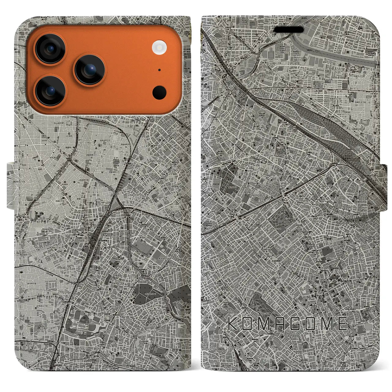 【駒込(東京都)】地図柄iPhoneケース(手帳タイプ)