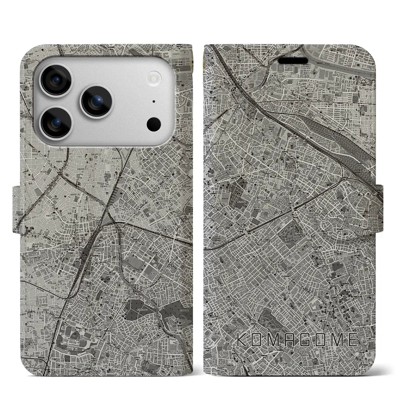 【駒込(東京都)】地図柄iPhoneケース(手帳タイプ)