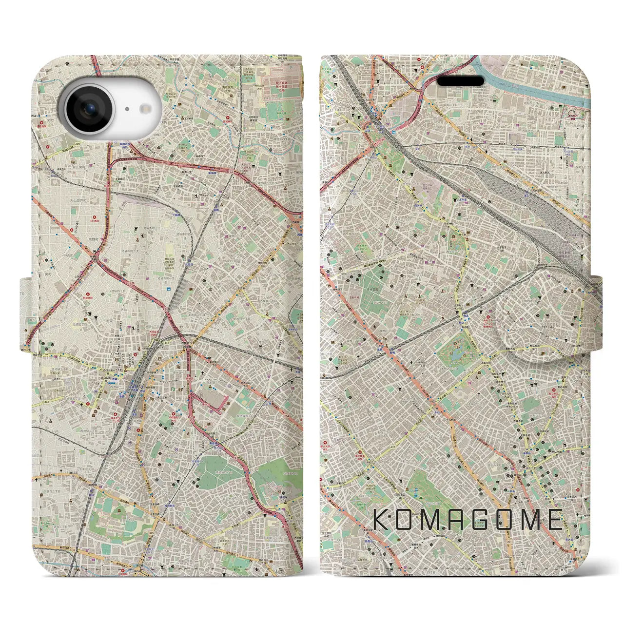 【駒込(東京都)】地図柄iPhoneケース(手帳タイプ)