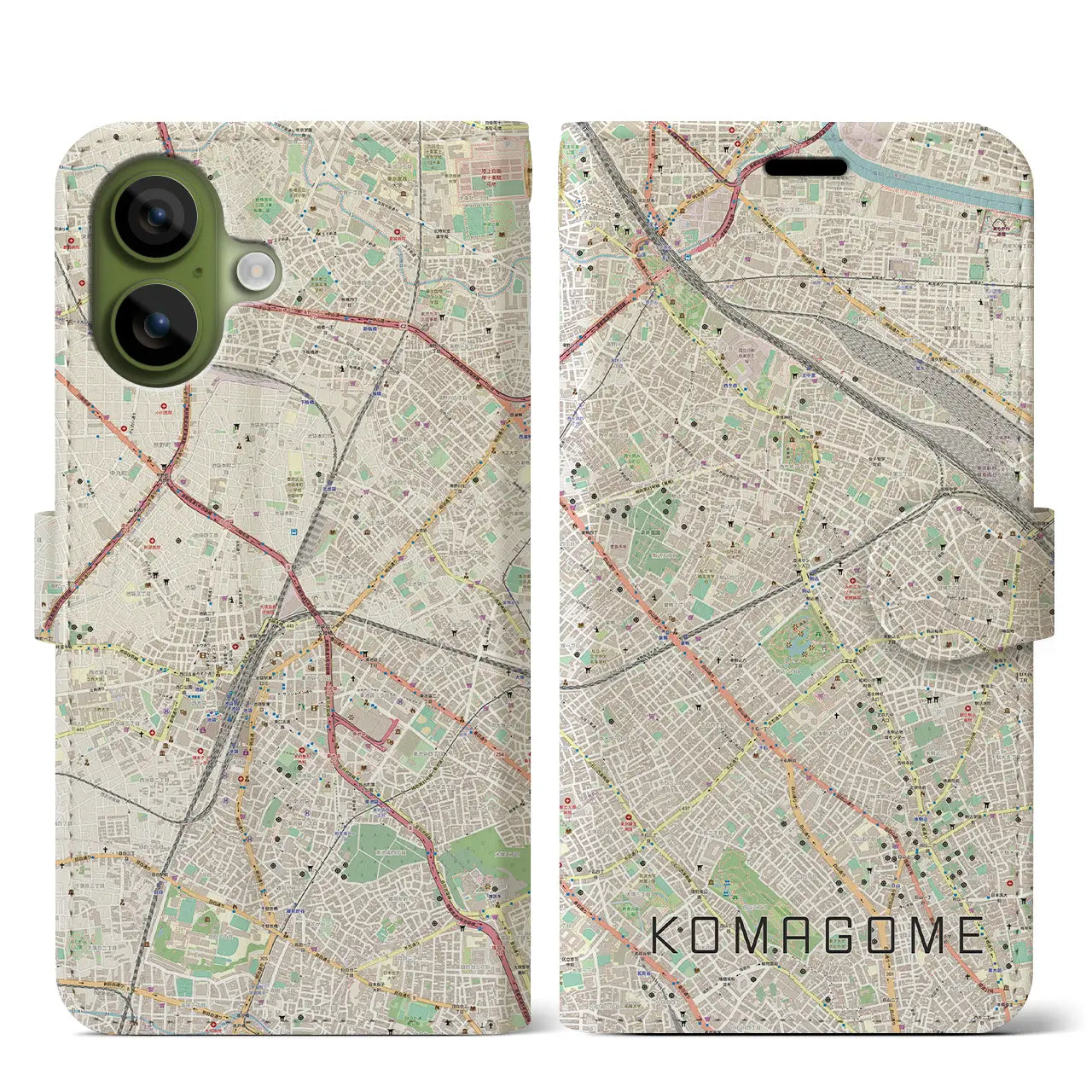 【駒込(東京都)】地図柄iPhoneケース(手帳タイプ)