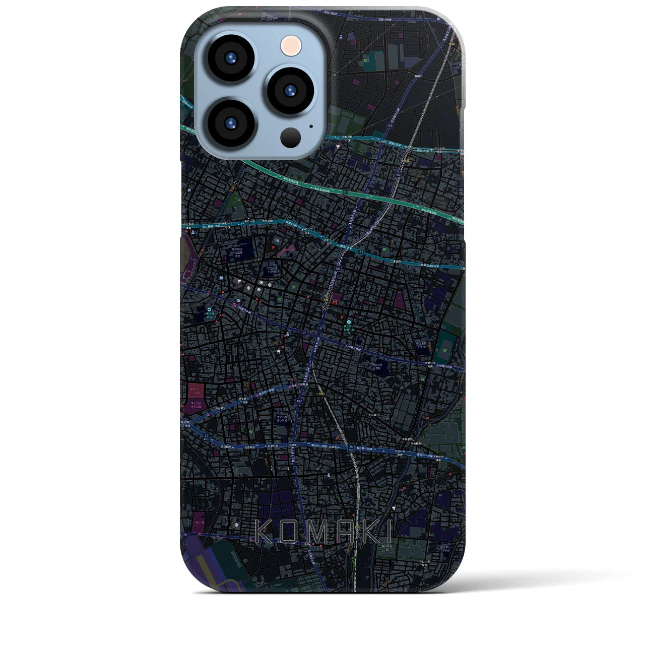 【小牧(愛知県)】地図柄iPhoneケース(バックカバータイプ)
