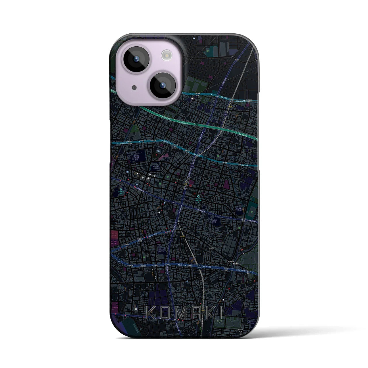 【小牧(愛知県)】地図柄iPhoneケース(バックカバータイプ)