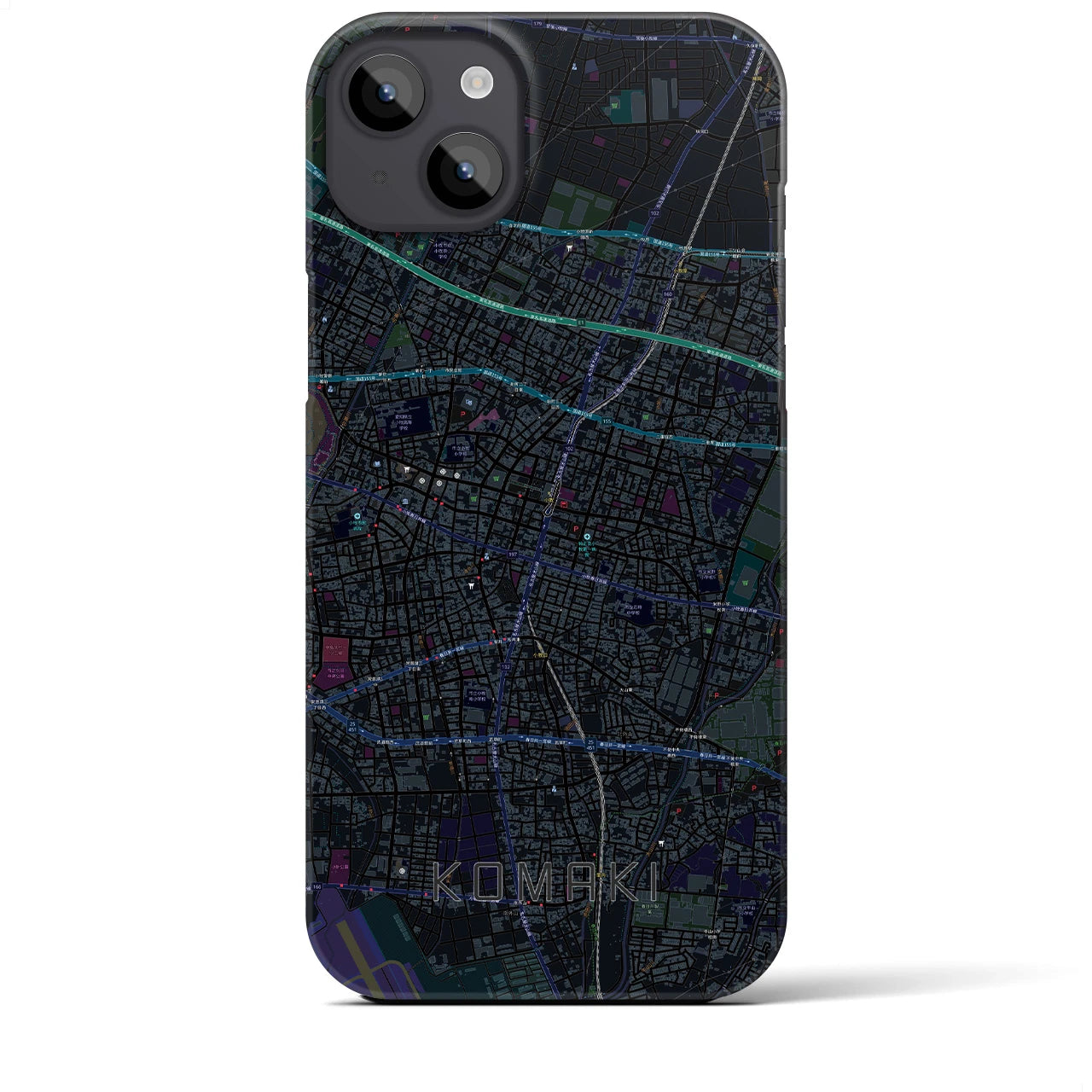 【小牧(愛知県)】地図柄iPhoneケース(バックカバータイプ)