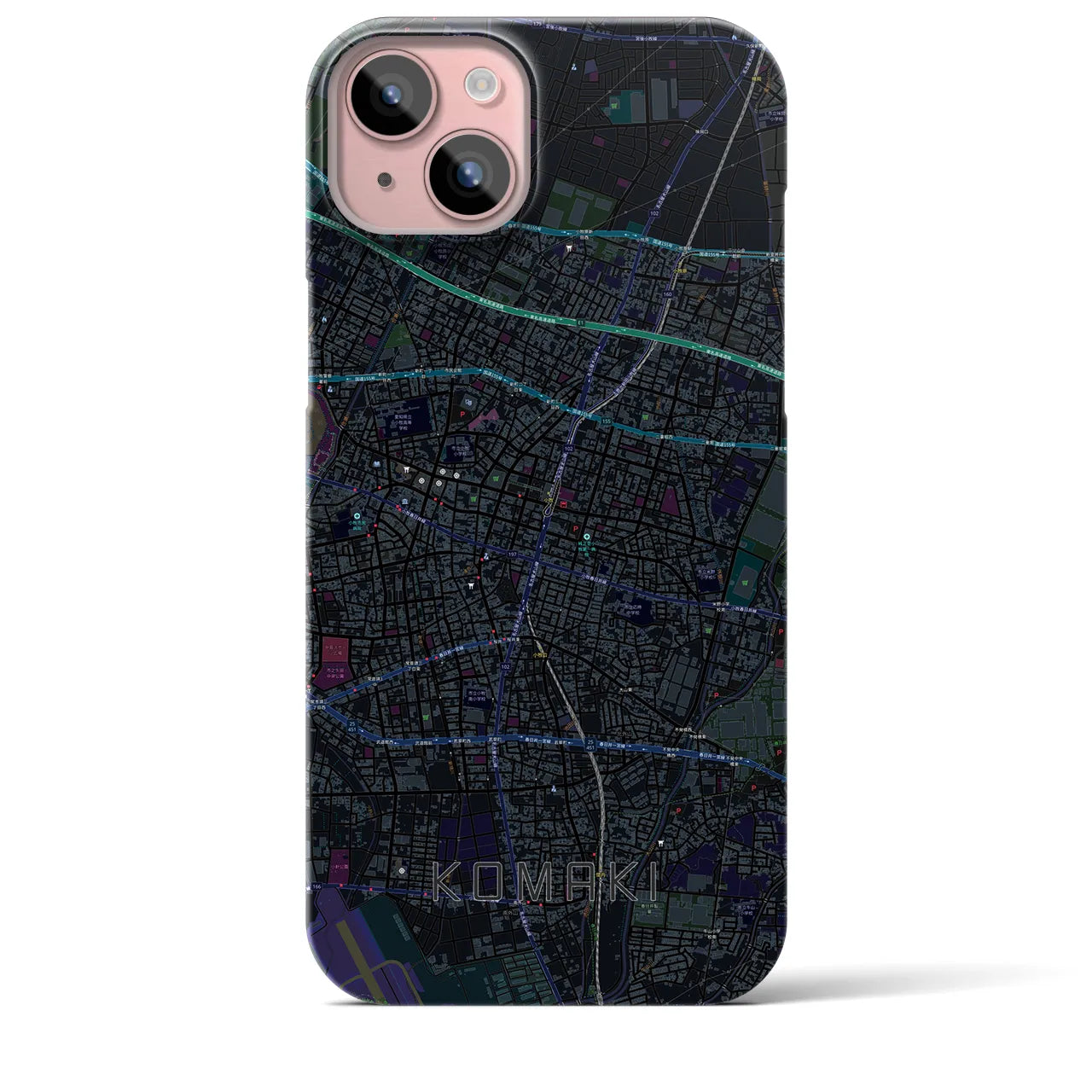 【小牧(愛知県)】地図柄iPhoneケース(バックカバータイプ)