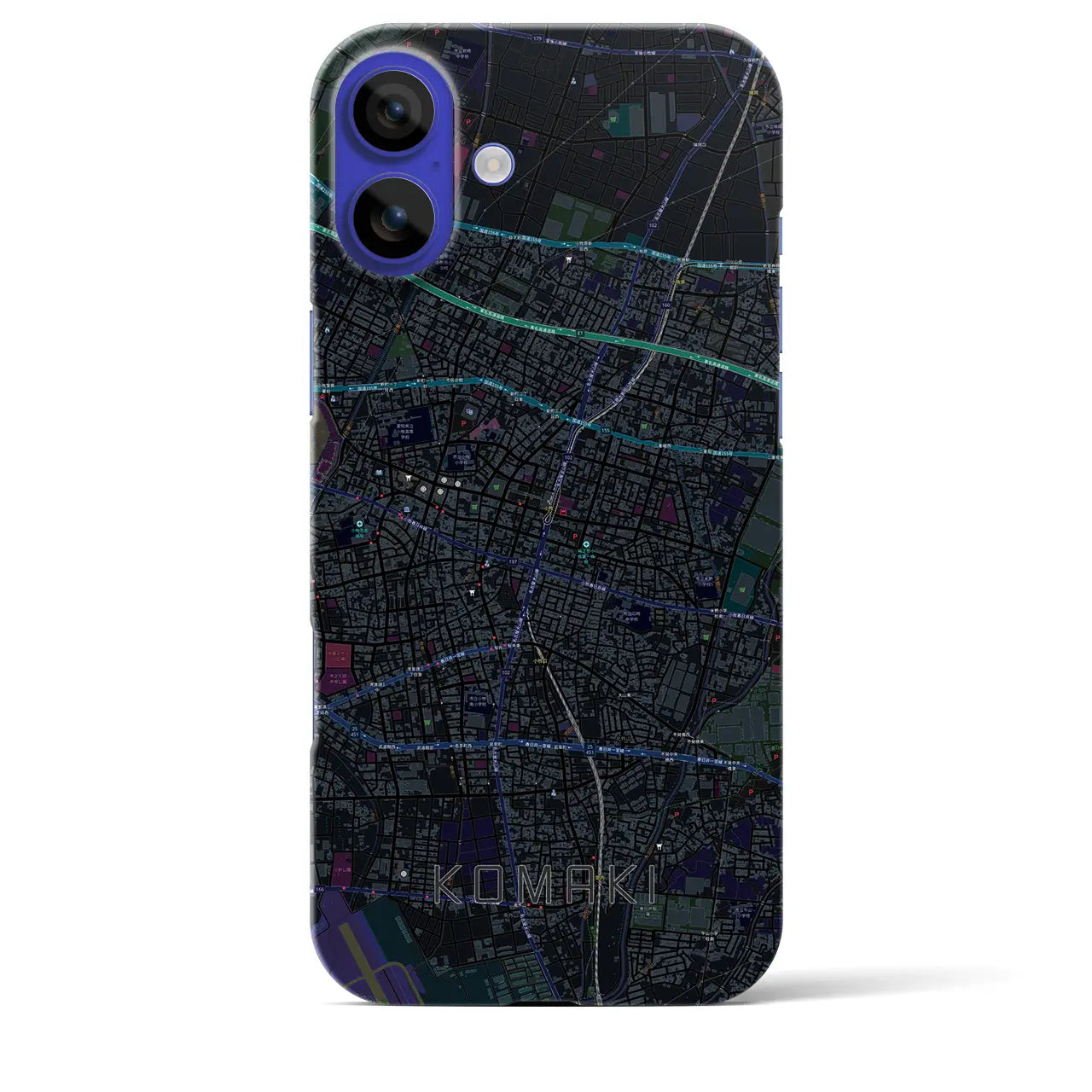 【小牧(愛知県)】地図柄iPhoneケース(バックカバータイプ)