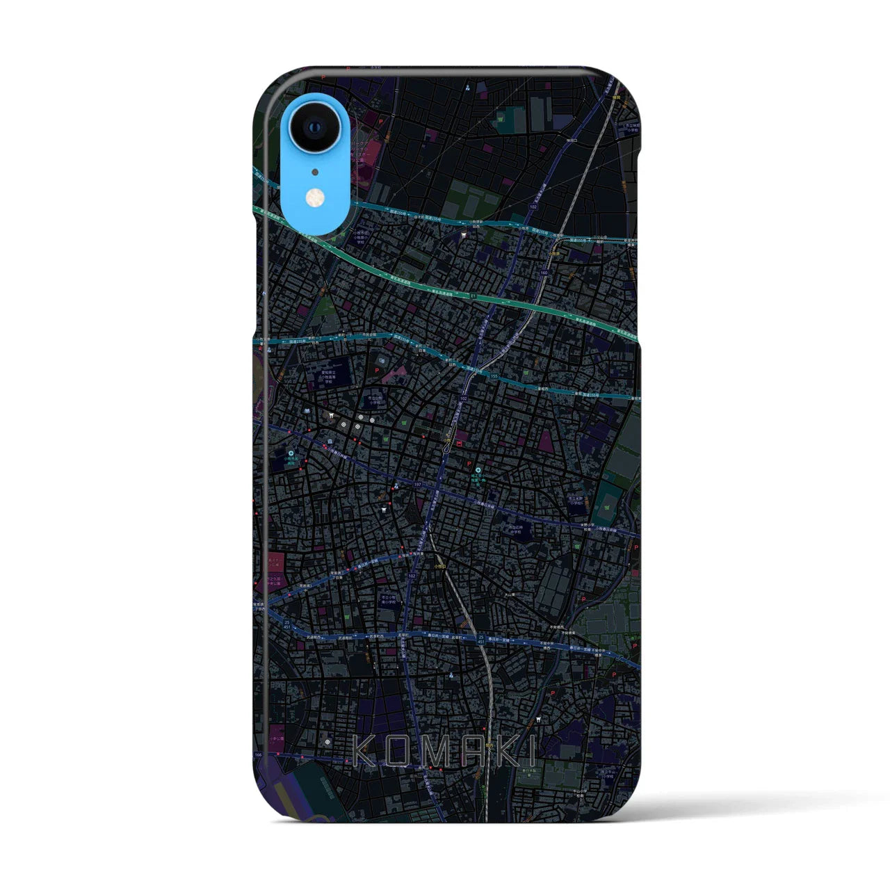 【小牧(愛知県)】地図柄iPhoneケース(バックカバータイプ)