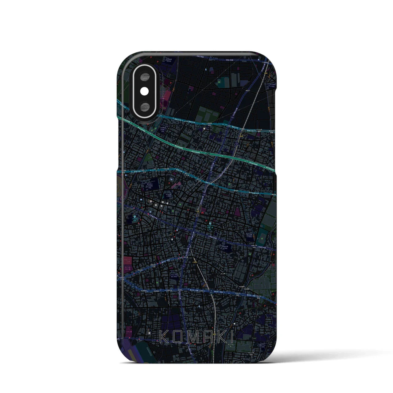 【小牧(愛知県)】地図柄iPhoneケース(バックカバータイプ)