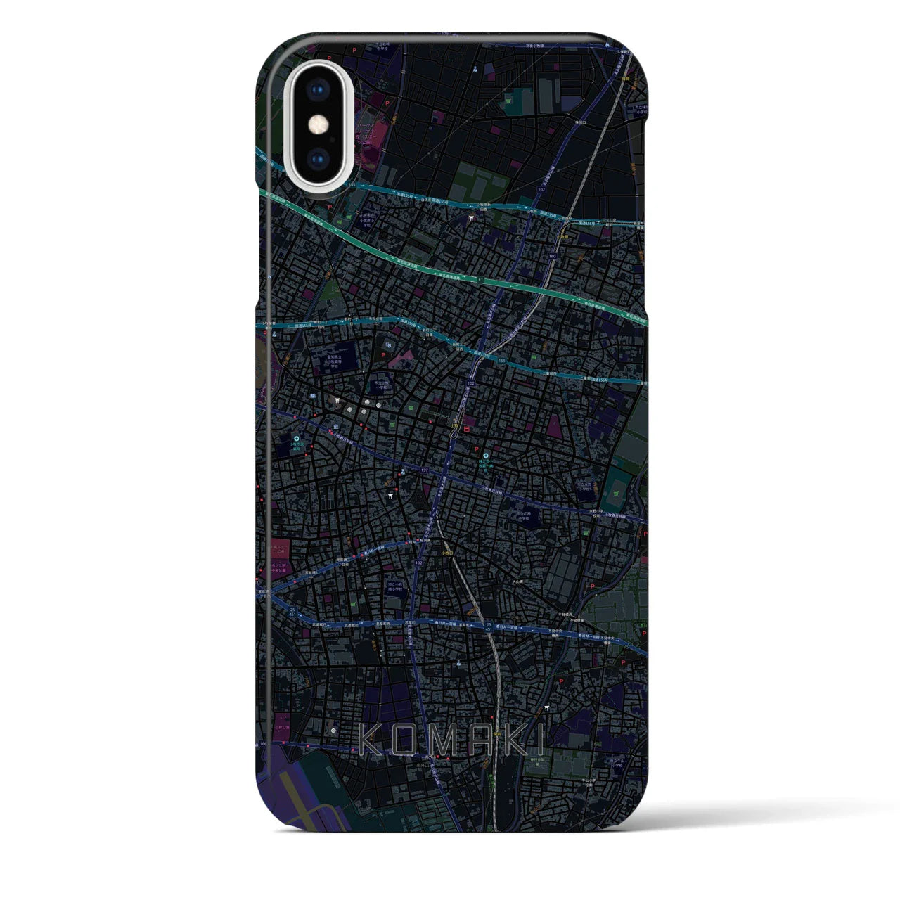 【小牧(愛知県)】地図柄iPhoneケース(バックカバータイプ)