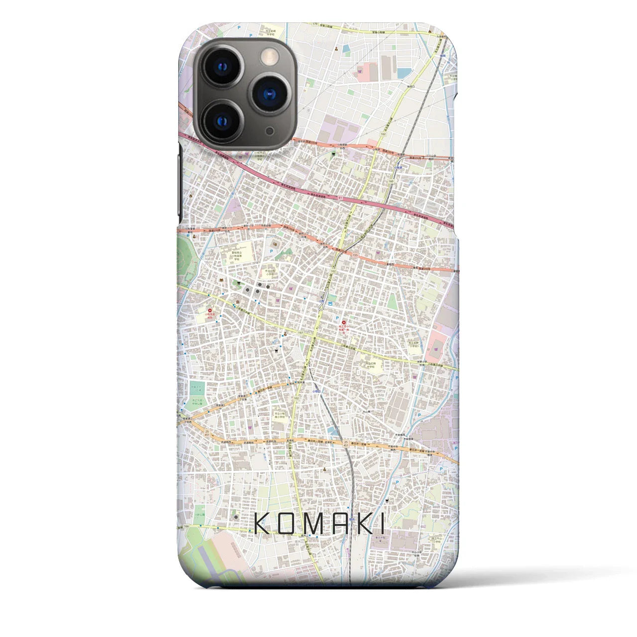 【小牧(愛知県)】地図柄iPhoneケース(バックカバータイプ)