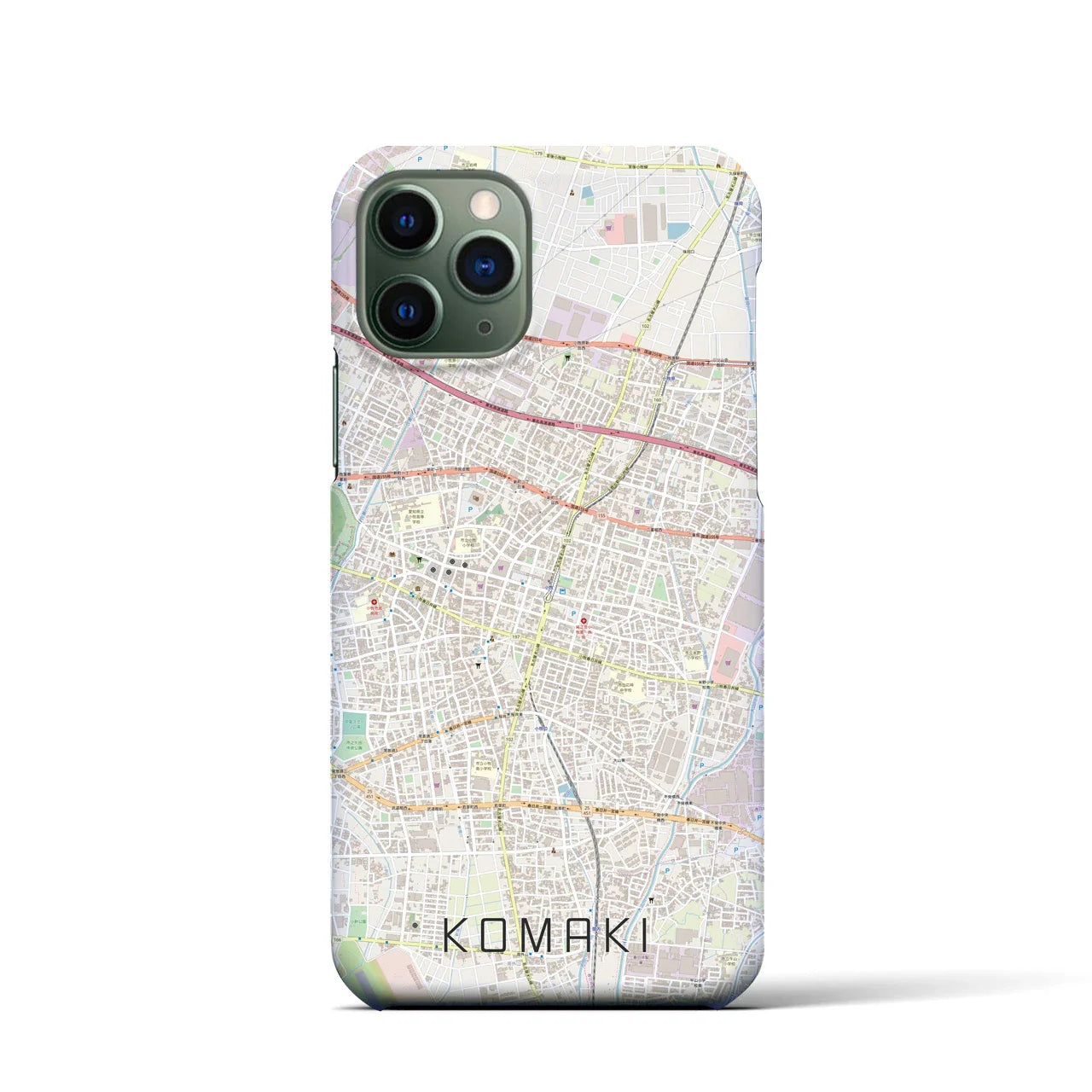 【小牧(愛知県)】地図柄iPhoneケース(バックカバータイプ)
