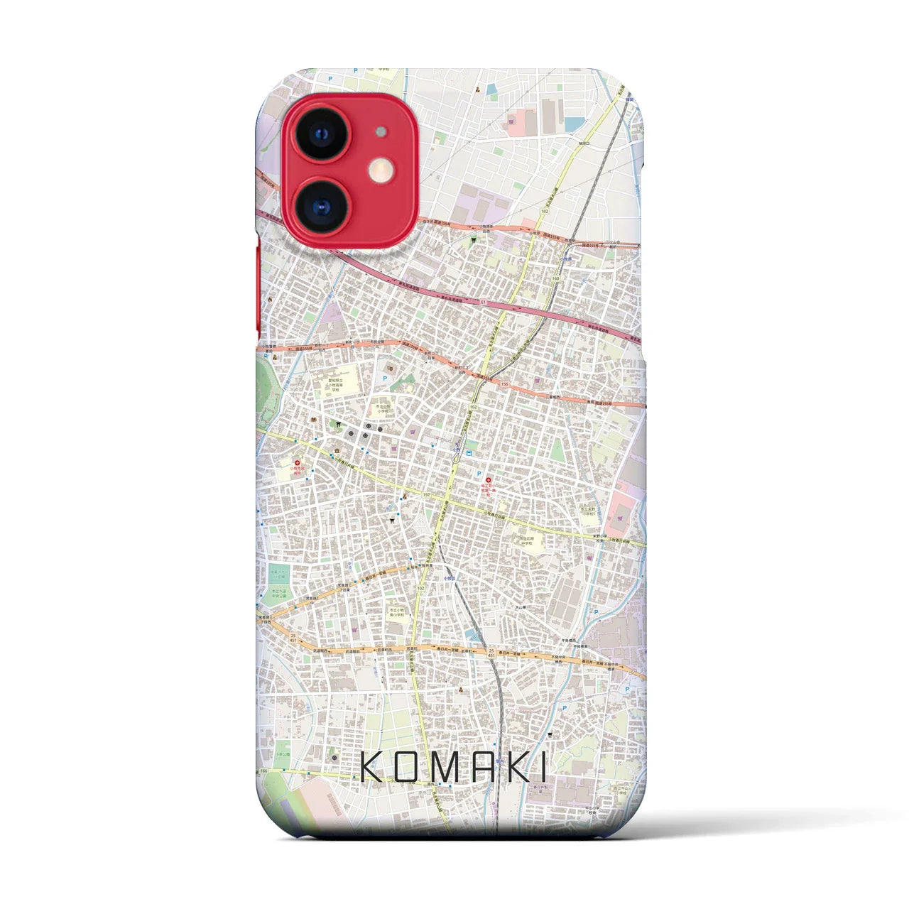 【小牧(愛知県)】地図柄iPhoneケース(バックカバータイプ)