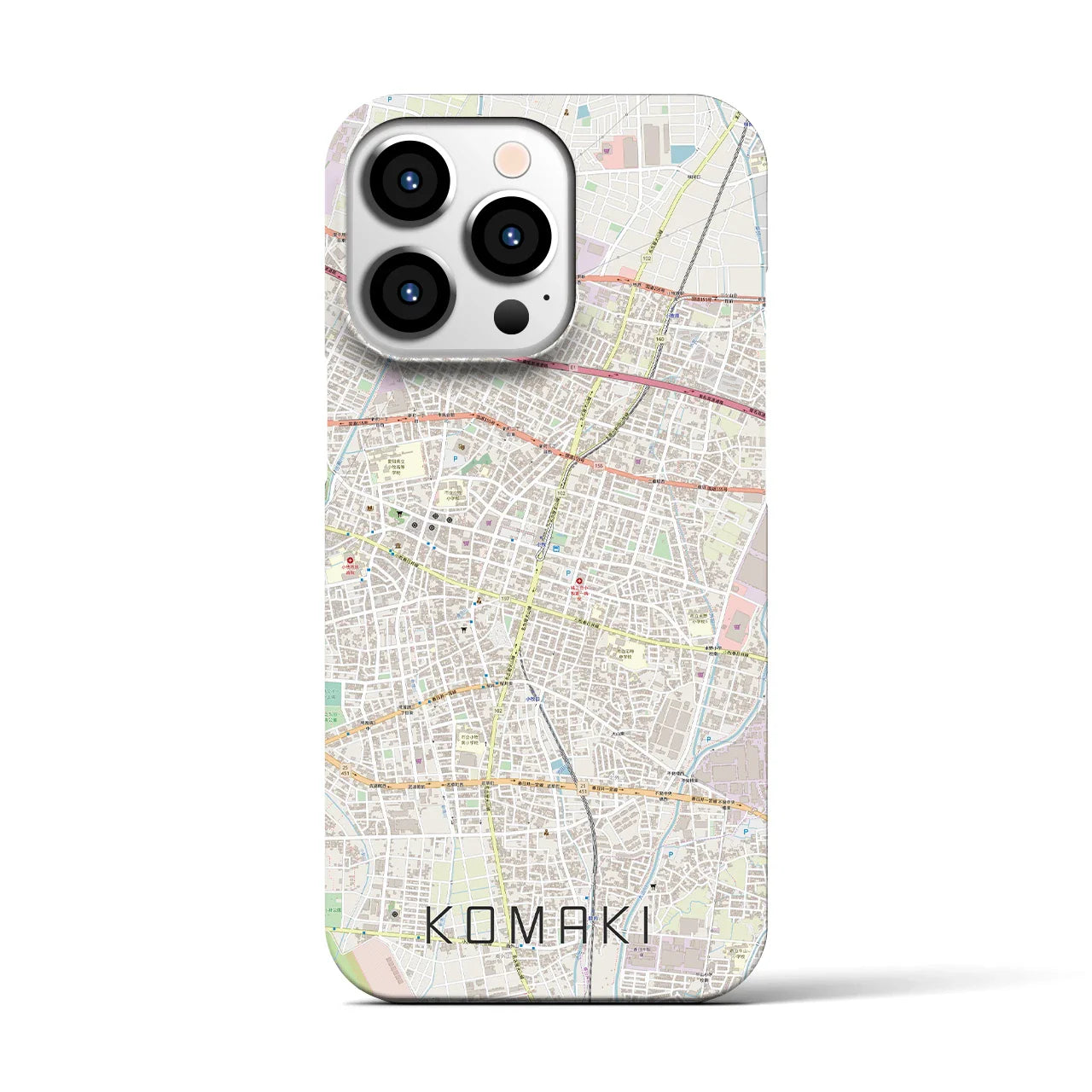 【小牧(愛知県)】地図柄iPhoneケース(バックカバータイプ)