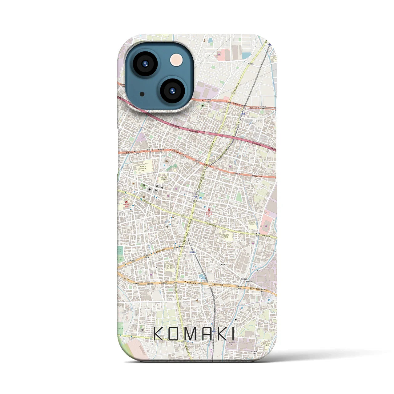 【小牧(愛知県)】地図柄iPhoneケース(バックカバータイプ)