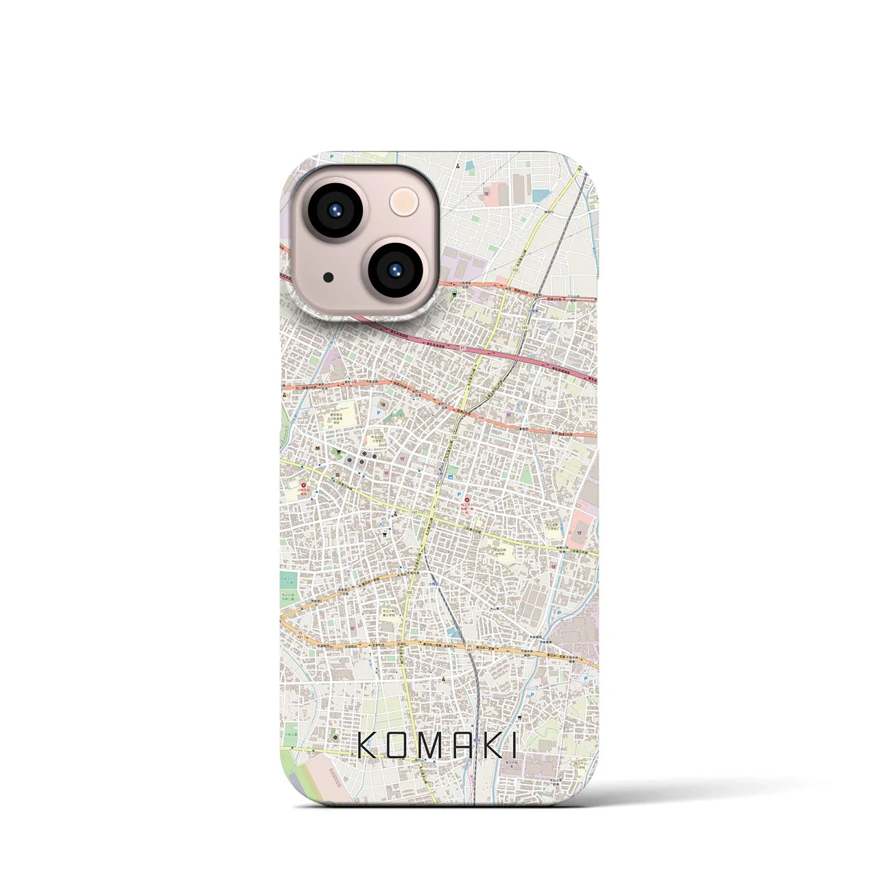 【小牧(愛知県)】地図柄iPhoneケース(バックカバータイプ)