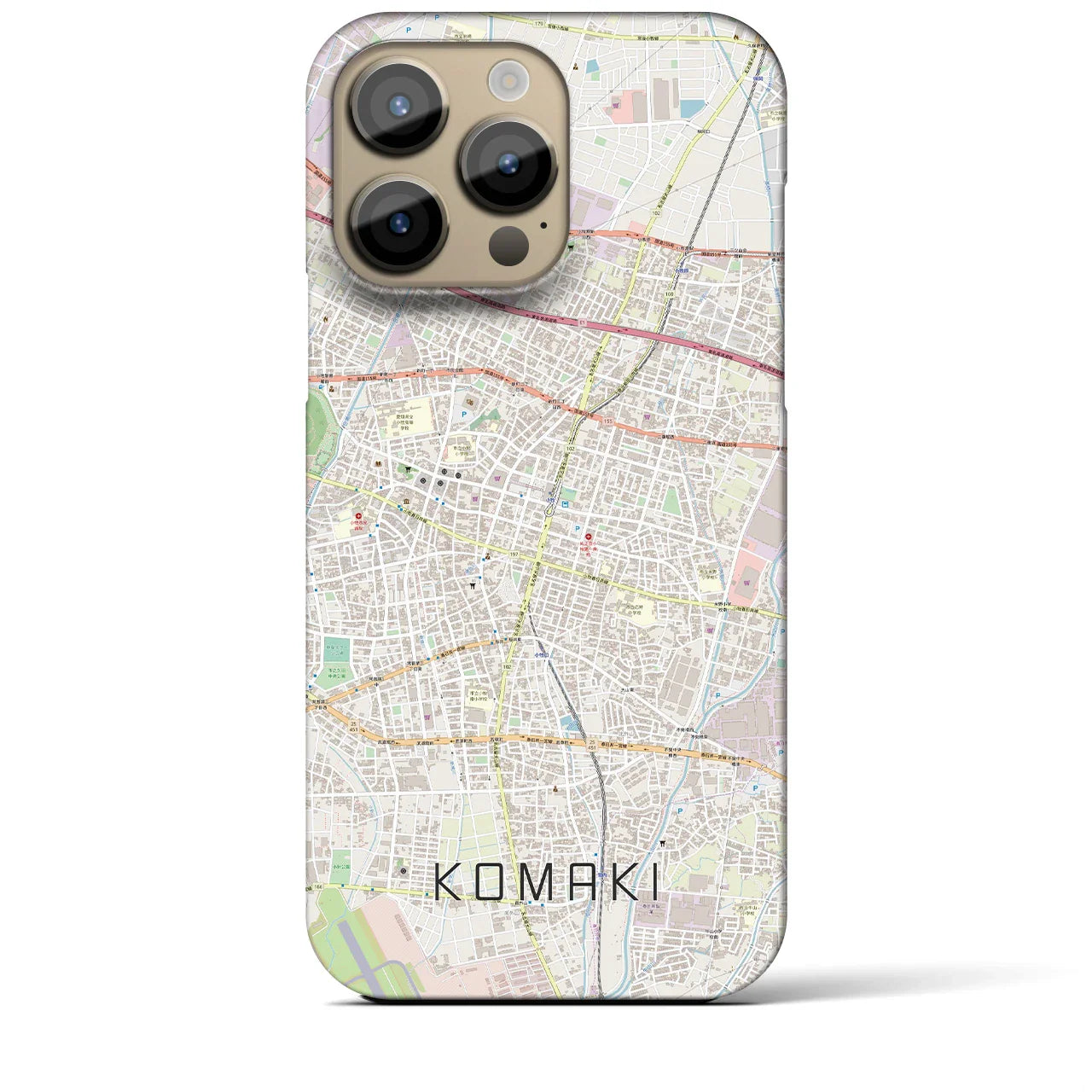 【小牧(愛知県)】地図柄iPhoneケース(バックカバータイプ)