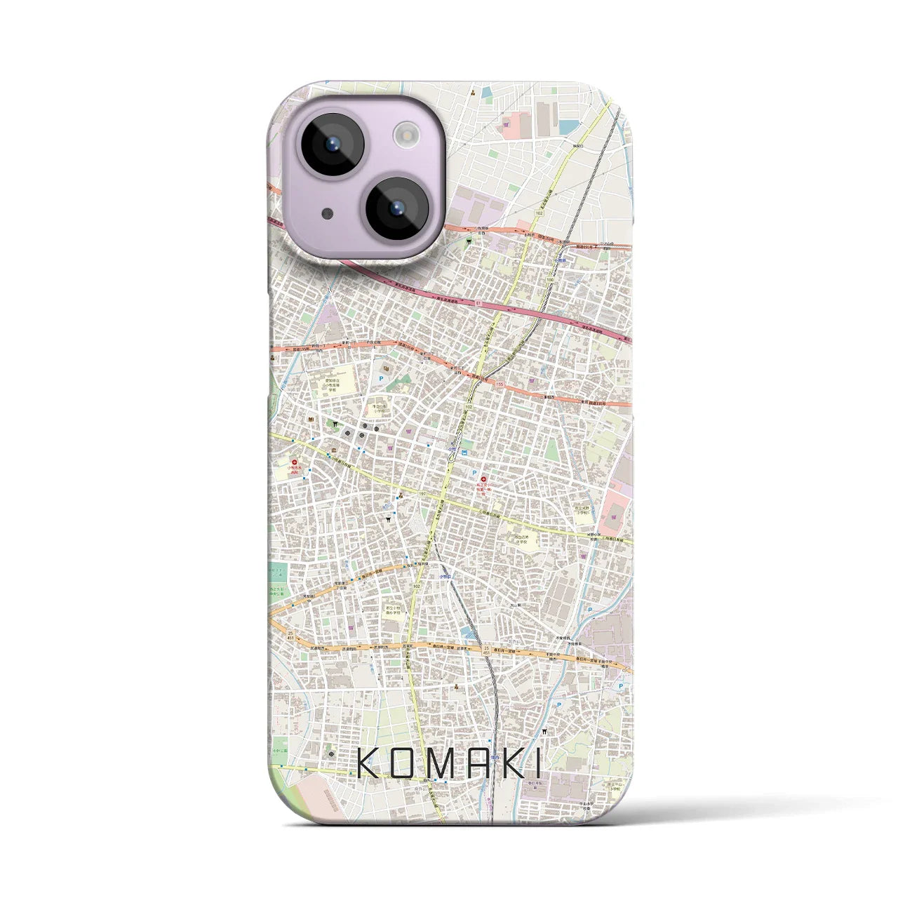 【小牧(愛知県)】地図柄iPhoneケース(バックカバータイプ)