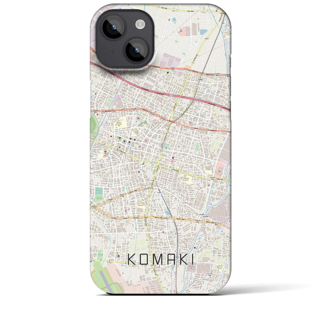 【小牧(愛知県)】地図柄iPhoneケース(バックカバータイプ)