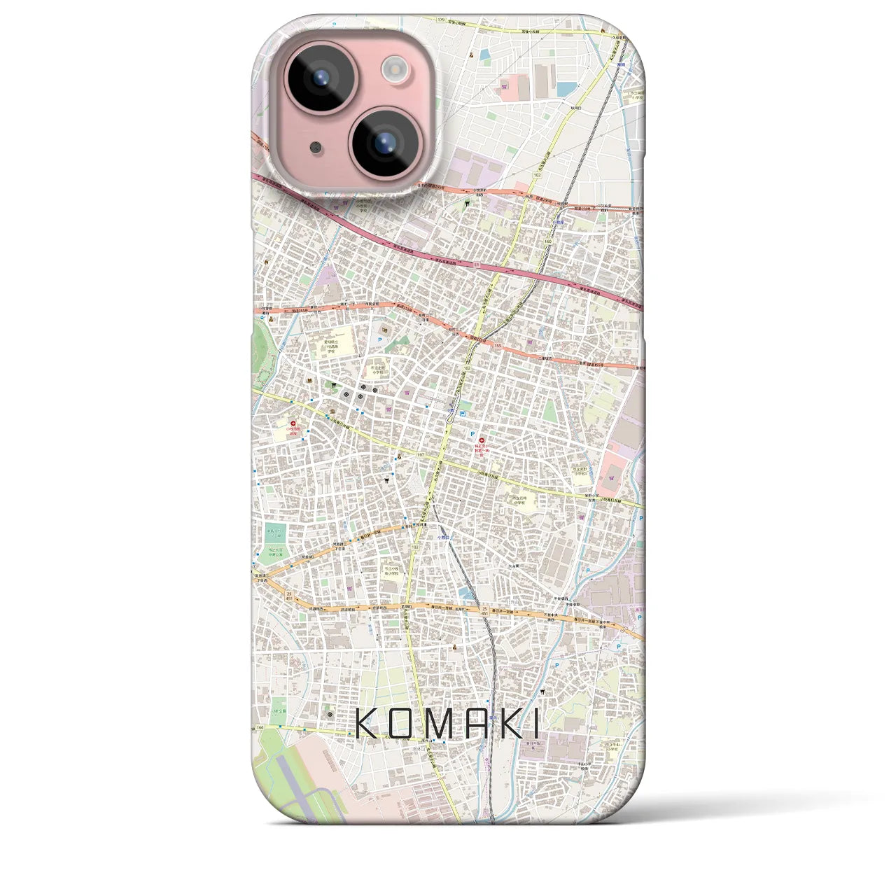 【小牧(愛知県)】地図柄iPhoneケース(バックカバータイプ)