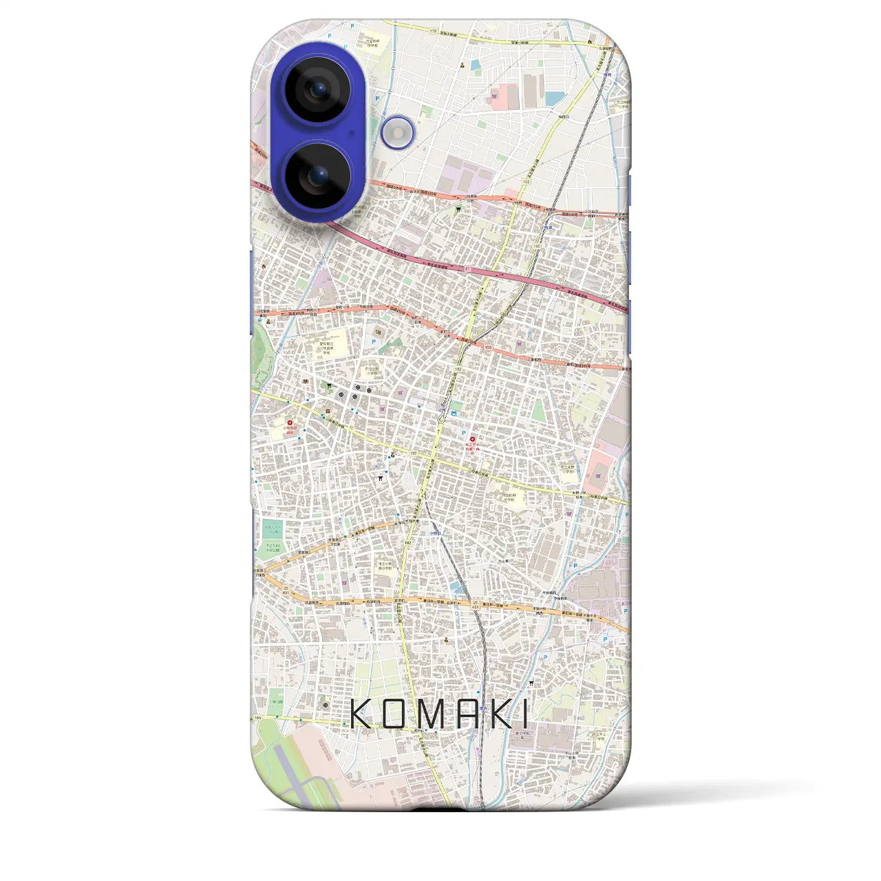 【小牧(愛知県)】地図柄iPhoneケース(バックカバータイプ)ナチュラル・iPhone 16 Pro Max 用